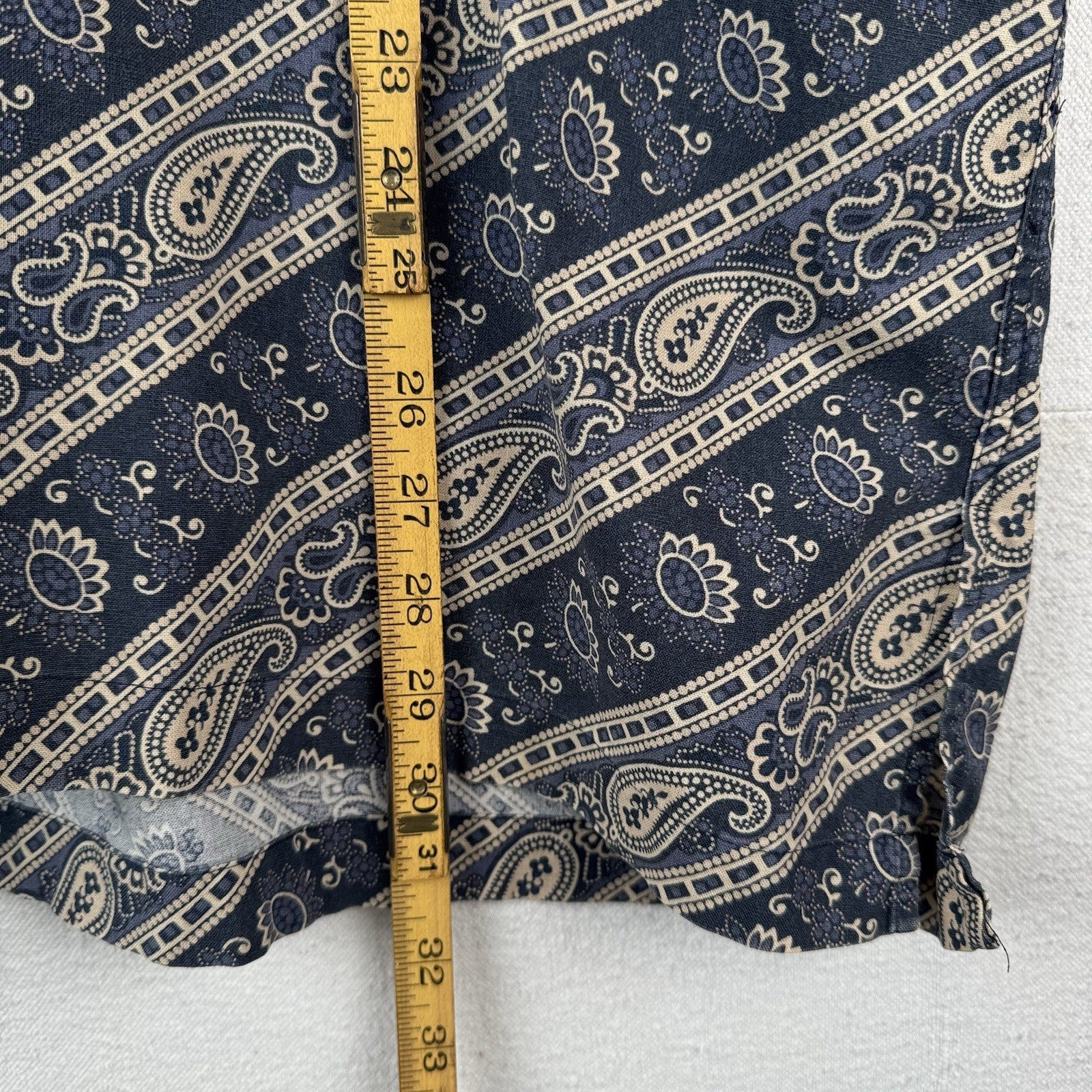 90s Vintage Polo Ralph Lauren Loop Collar Camp Shirt Blue Bandana Paisley