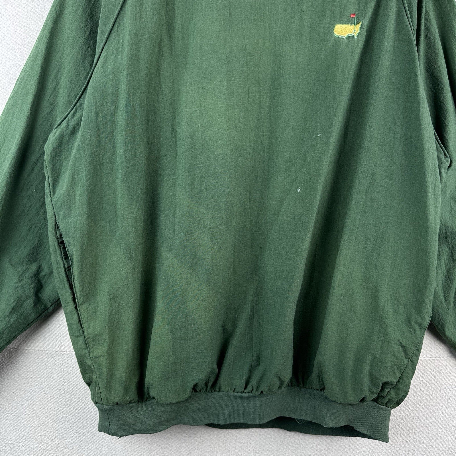 Vtg Slazenger Augusta Golf Shop Masters Windbreaker/Pullover Crewneck Green XL