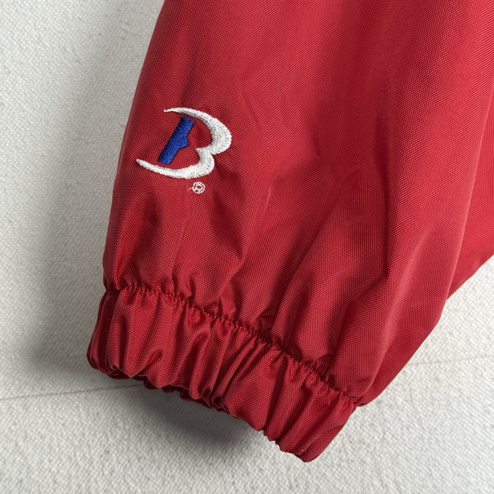 Vtg Boathouse Baseball Club Golf Mens XL Red Windbreaker 1/4 Snap Pullover USA