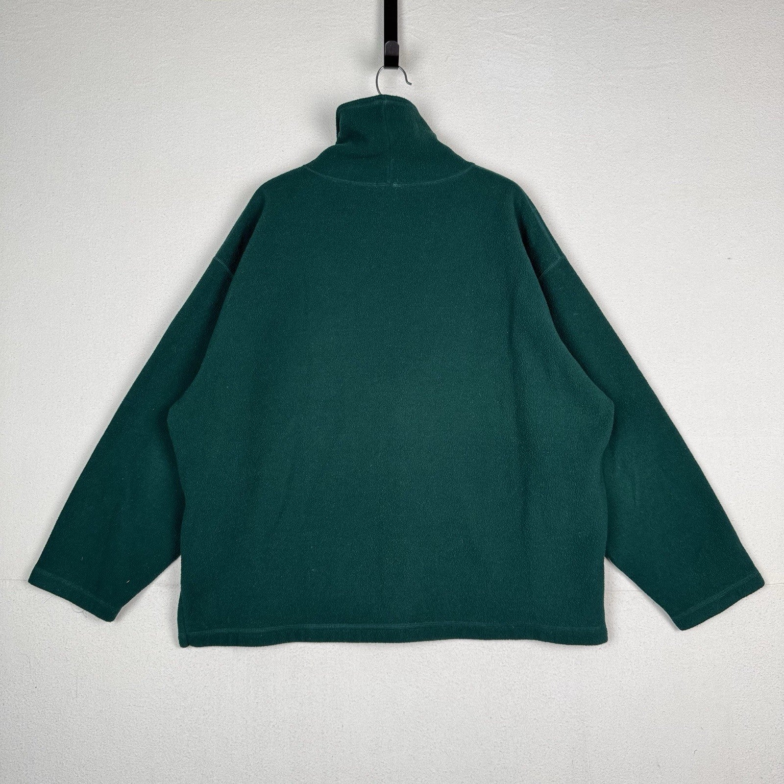 Vintage J Crew Oarsman Green Pullover Fleece Thermal Lined Mockneck Mens XL USA