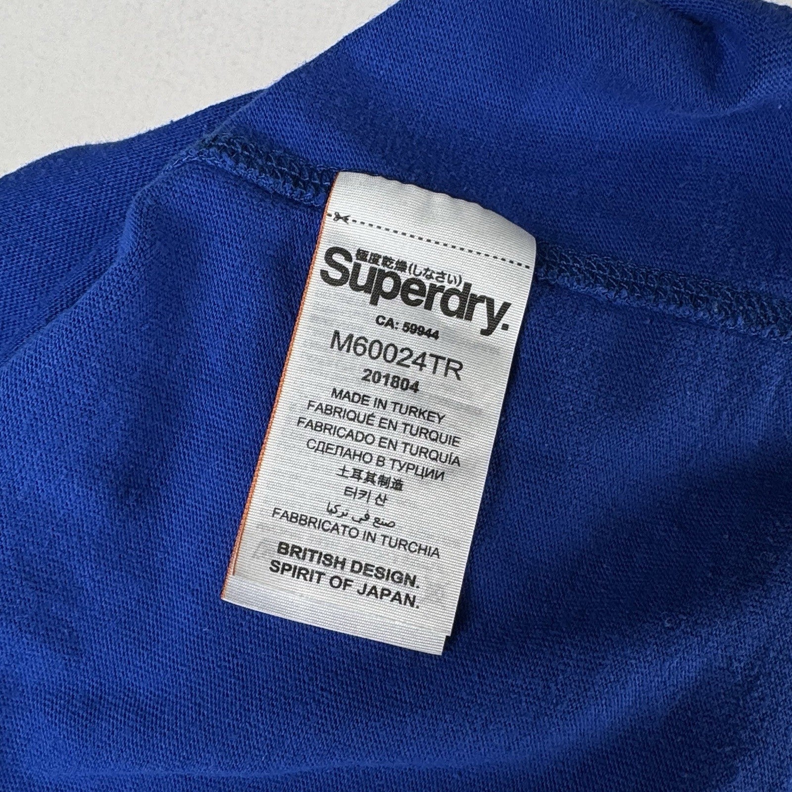 Superdry Men’s Track & Field Podium Oversized Long Sleeve T-Shirt Large Blue