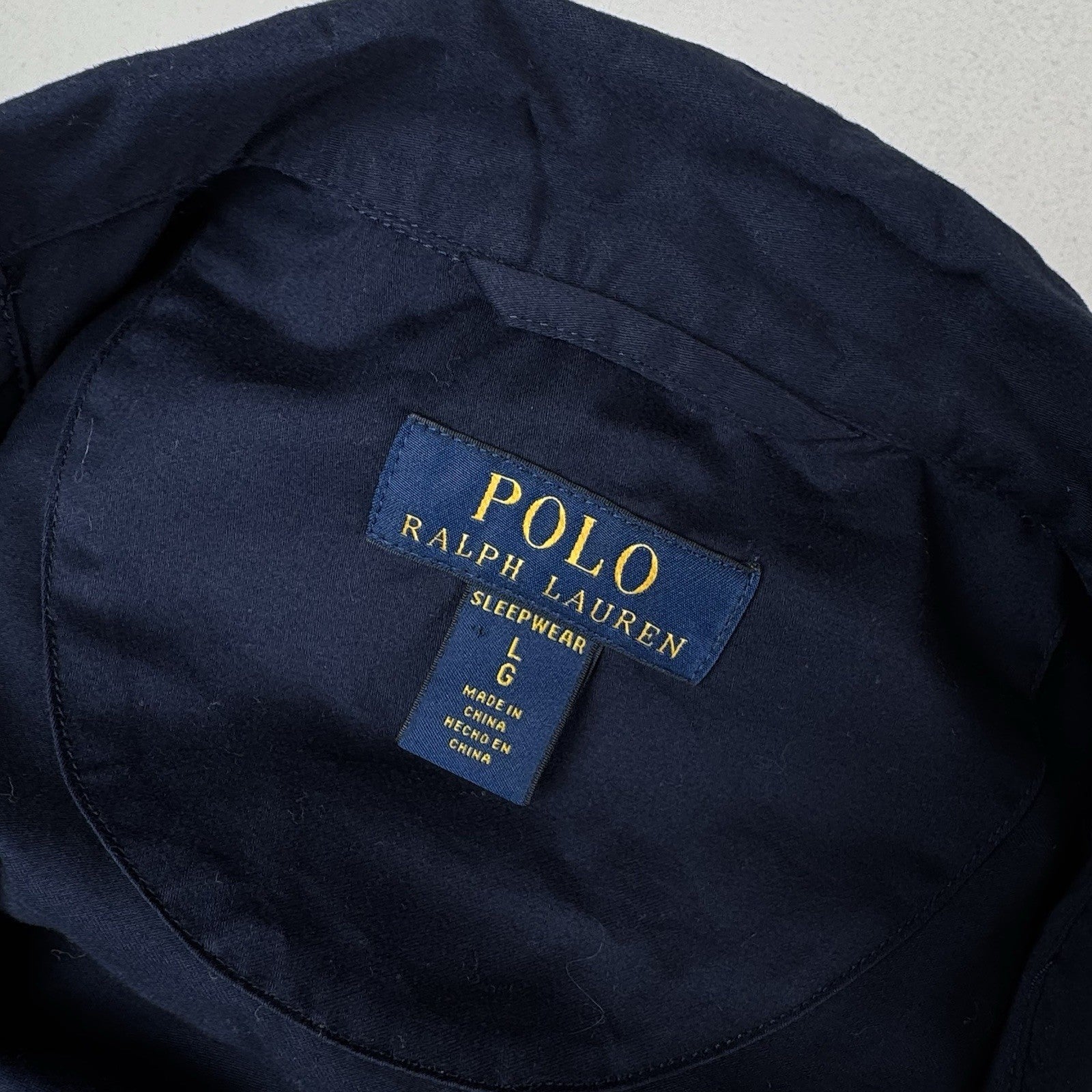 Polo Ralph Lauren Men's Large Pajama Lounge Set Long Sleeve 100% Cotton Blue