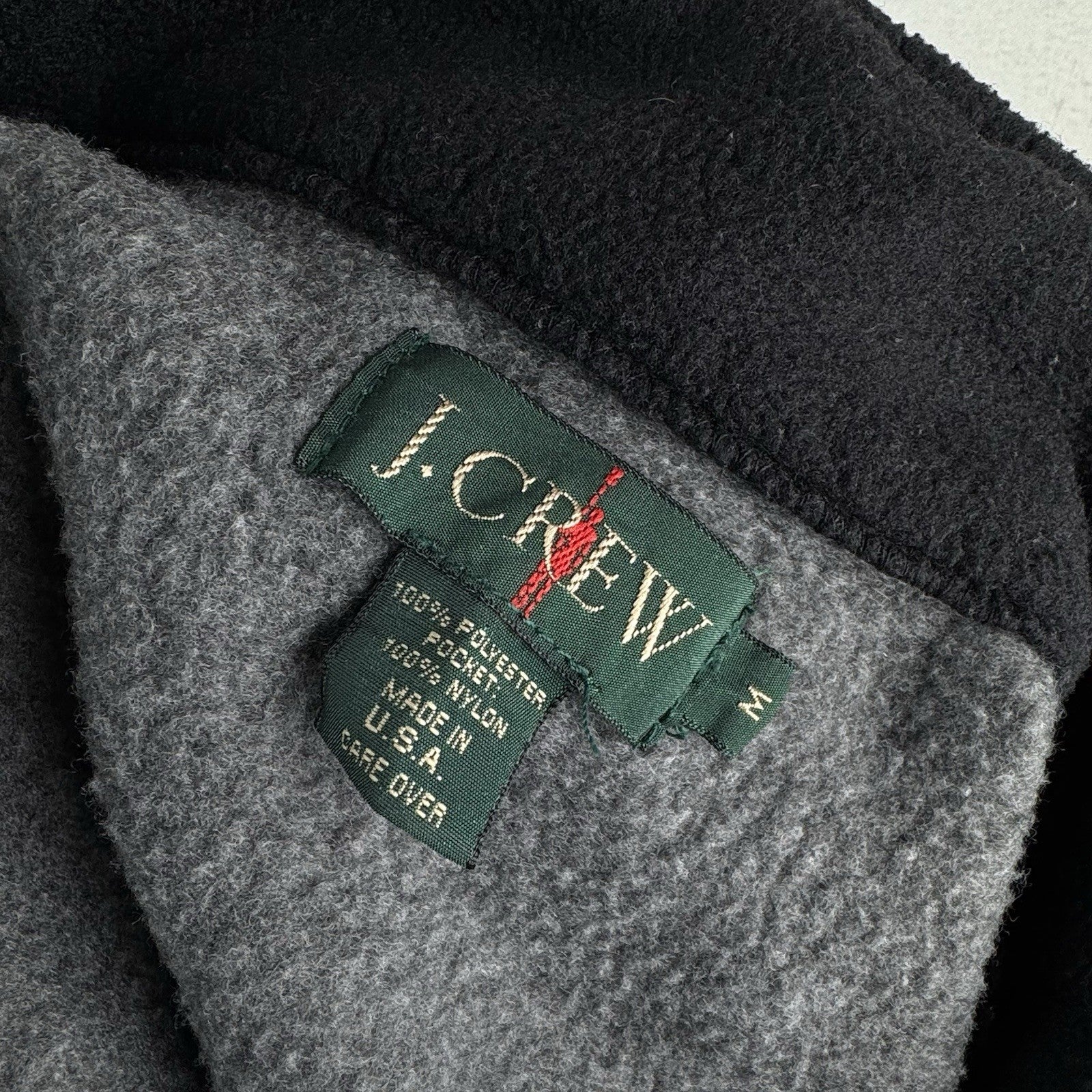 90s Vtg J.Crew Oarsman Men’s Medium 1/4 Zip Gray Fleece Pullover Made USA *Read