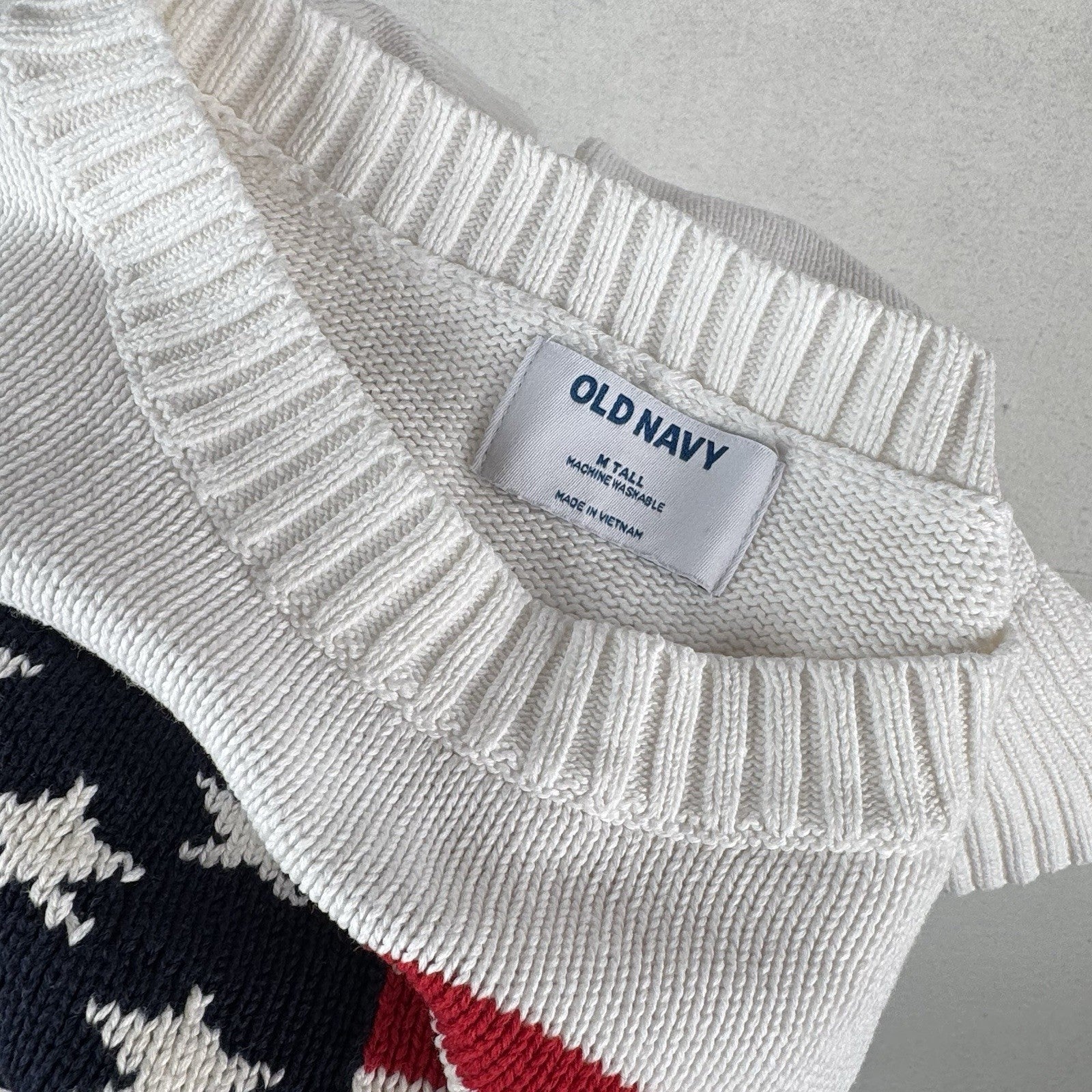 American Flag Crewneck Knit Sweater Women’s Medium Tall Old Navy