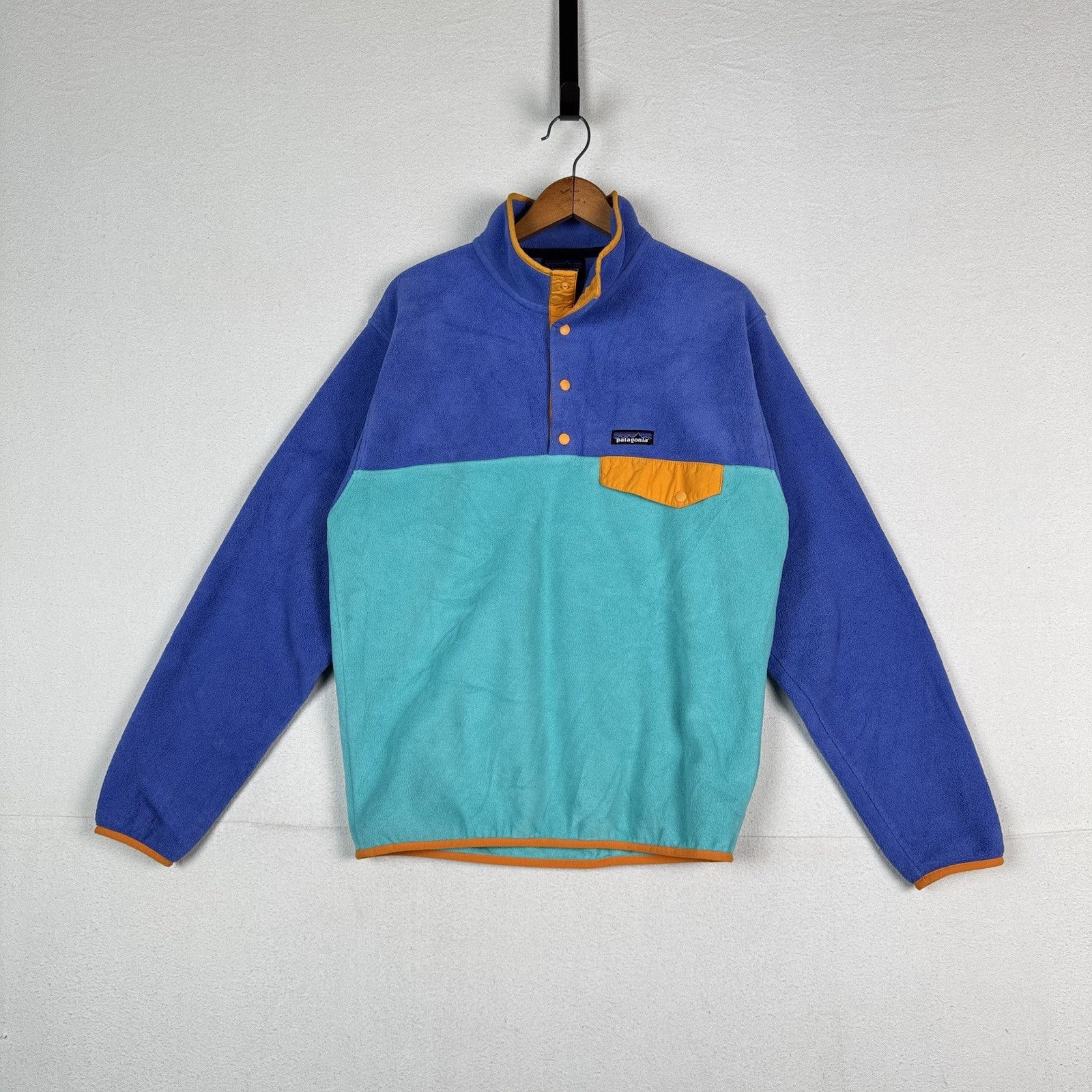 Patagonia Lightweight Synchilla Snap-T Fleece Pullover Men M Aqua Turquoise