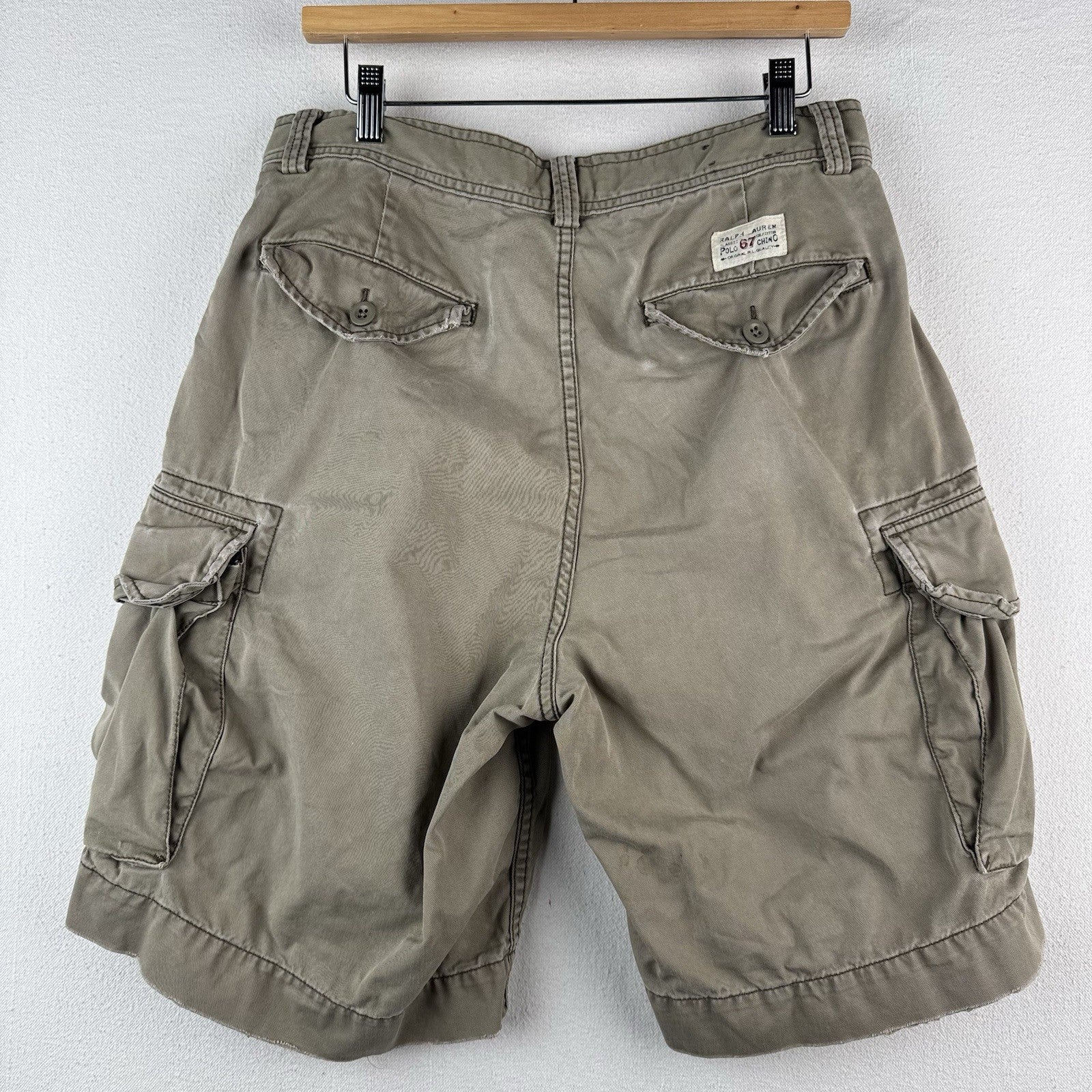 Polo Ralph Lauren Chino Classic Cargo Shorts Vintage Tan Khaki Men's 30x9