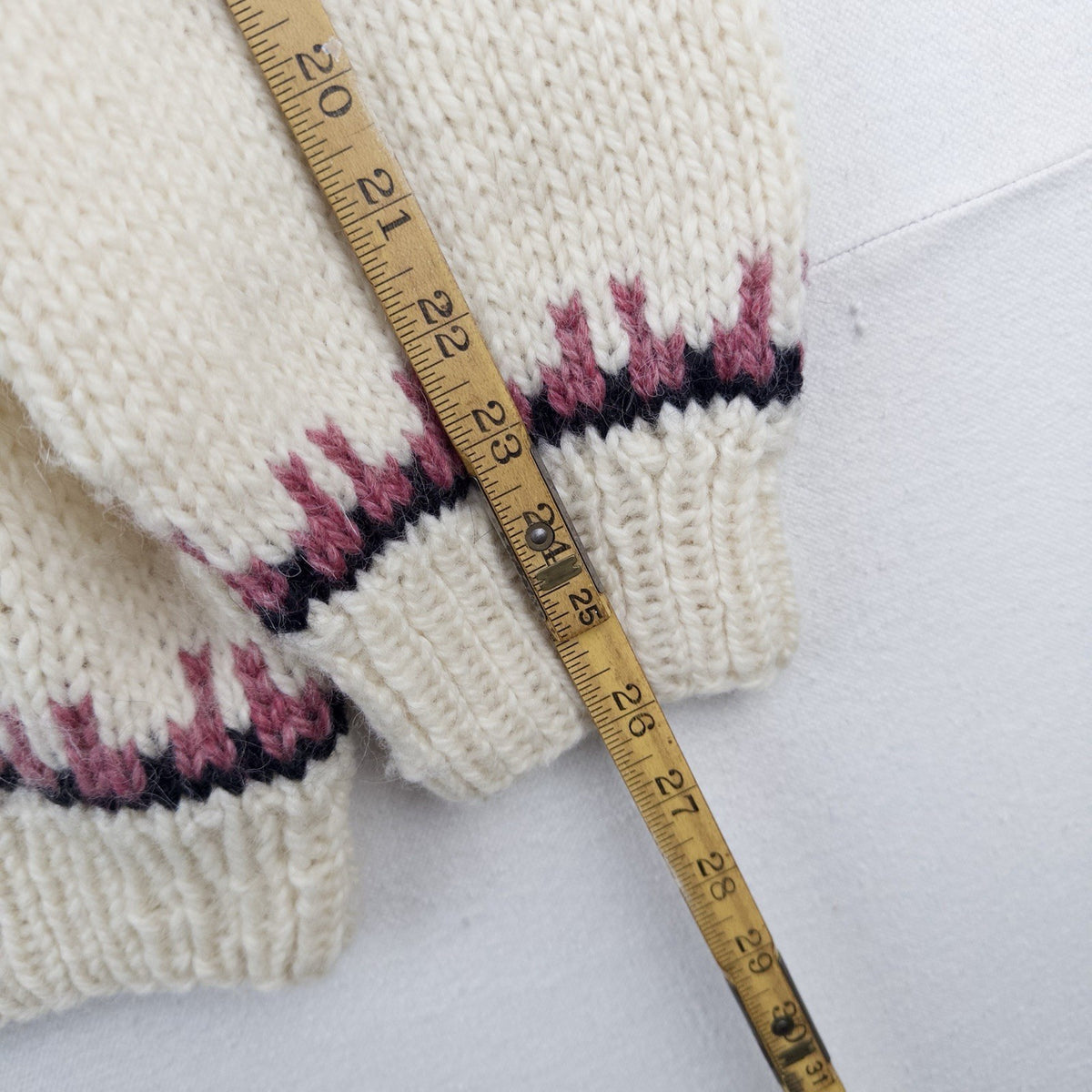 80’s Vtg Stockholm Fair Isle Nordic Yoke Wool Sweater Chunky Denmark Knit Large