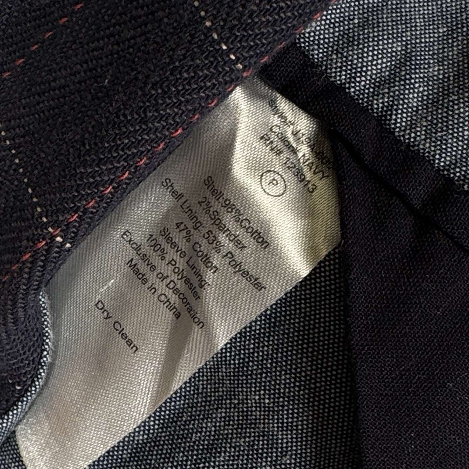 Jachs New York Blazer Mens Large Navy Windowpane Stretch Sport Coat 2-Button