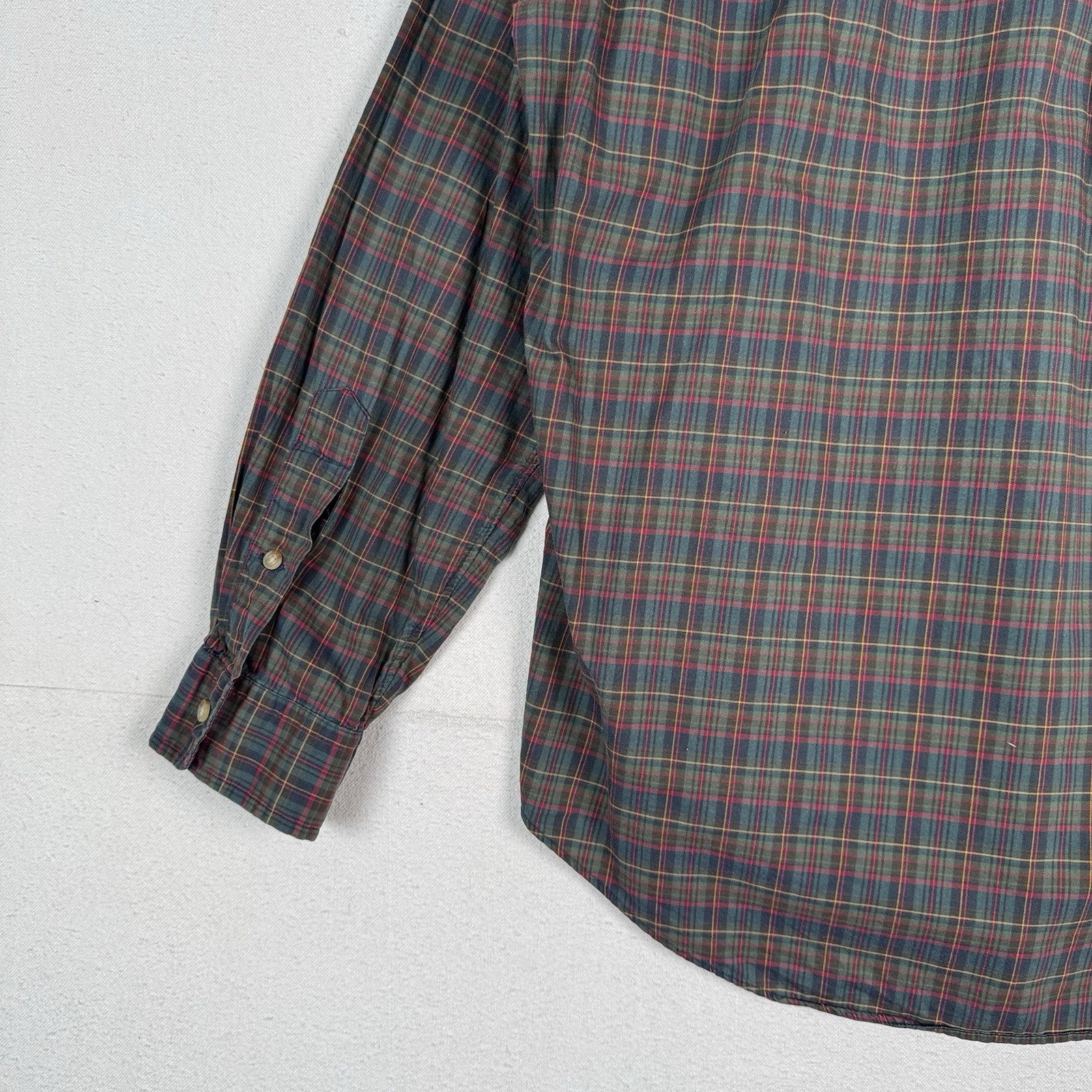 Polo Ralph Lauren Plaid Oxford Button Shirt Men's XL Hunter Green Blue Red