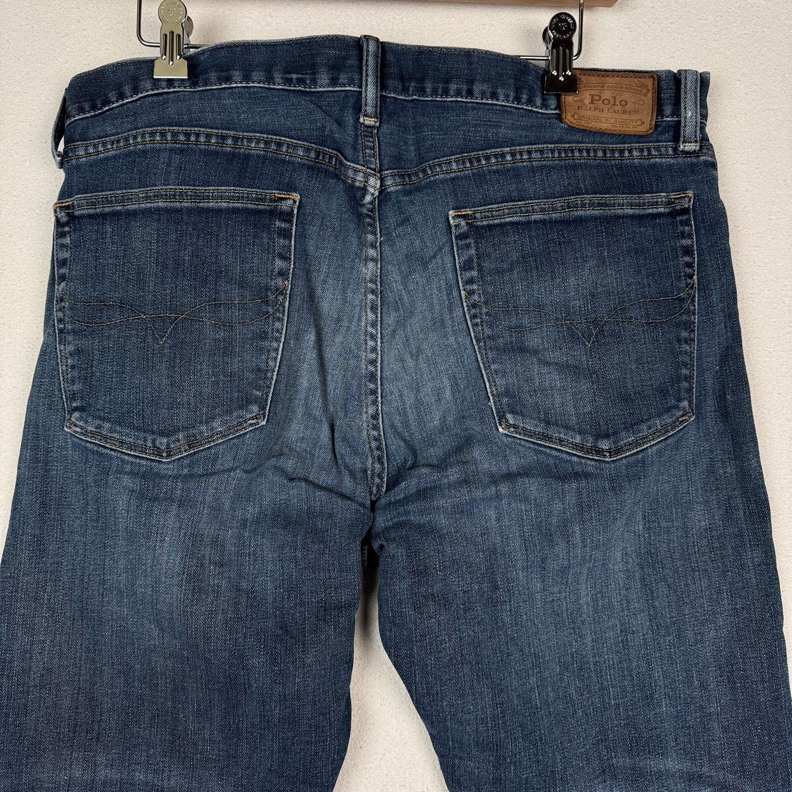 Polo Ralph Lauren Hampton Jeans Mens 36x32 Denim Relaxed Straight *Distressed