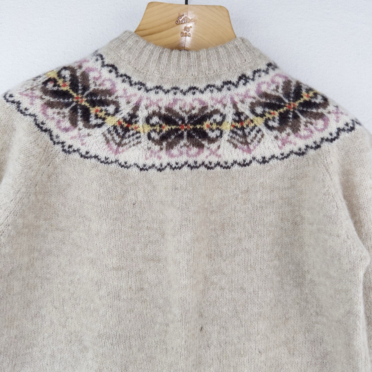 70’s Vtg Isles Knit Shetland Wool Sweater Women’s L Fair Isle Made In Scotland