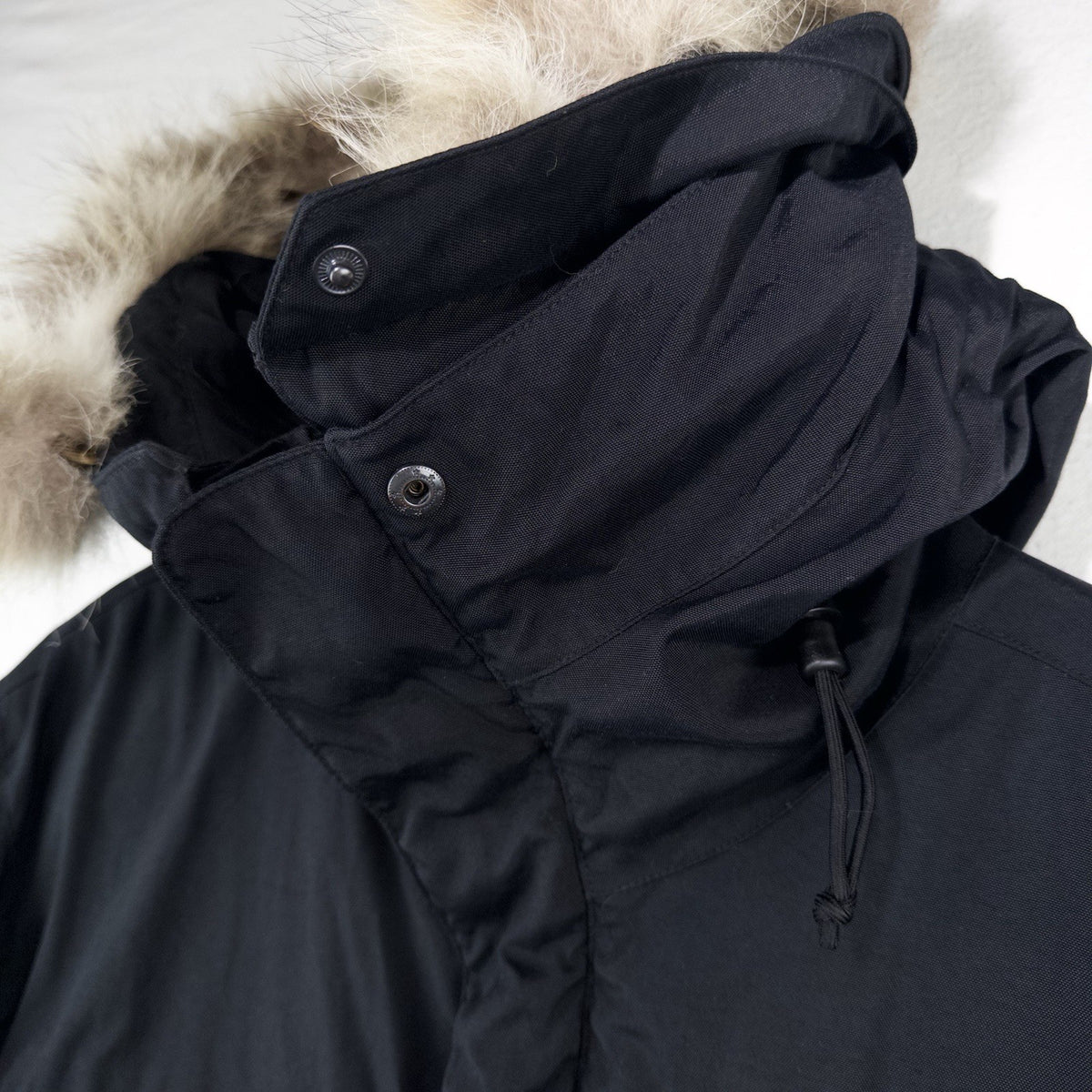 90’s Vtg Polo Sport Ralph Lauren Men’s L Black Down Parka Jacket Coyote Fur Trim