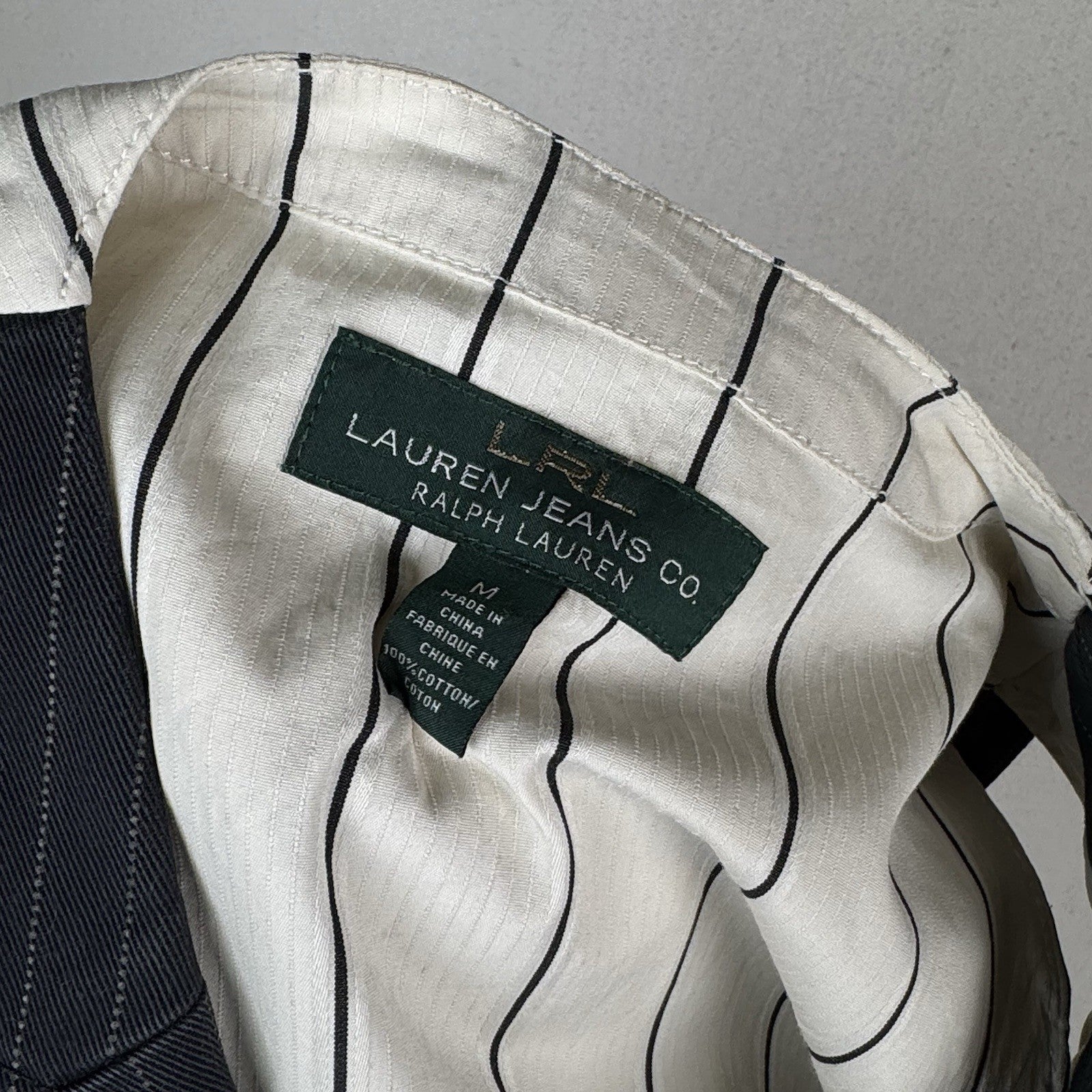 Ralph Lauren Pinstripe Vest Women's Gray & White Waistcoat Classic Medium M