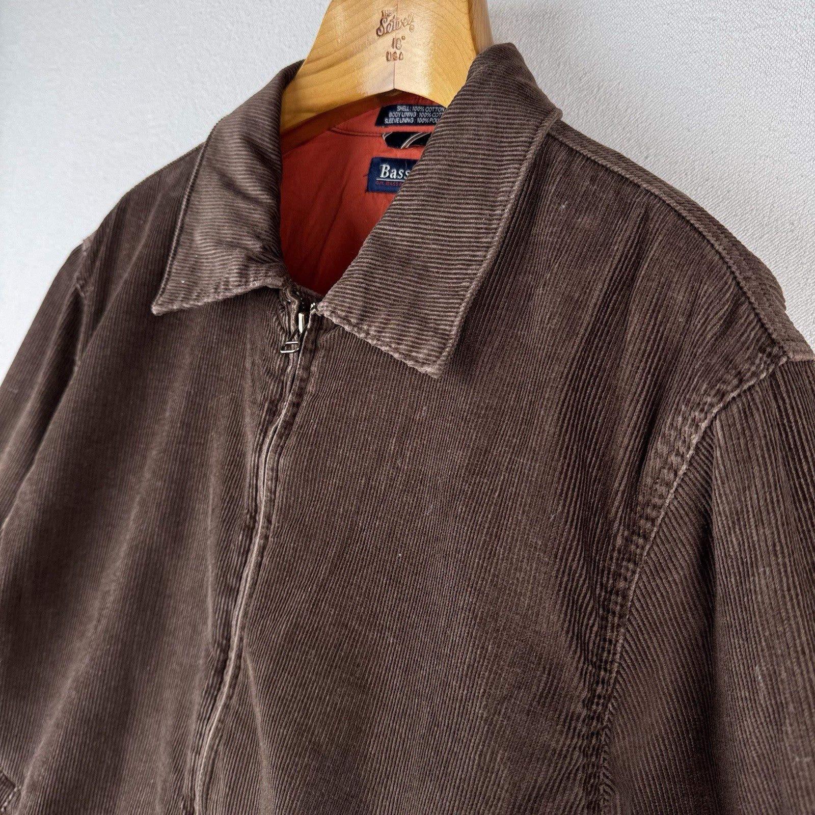 Vintage GH Bass Full Zip Corduroy Brown Jacket Men’s Large
