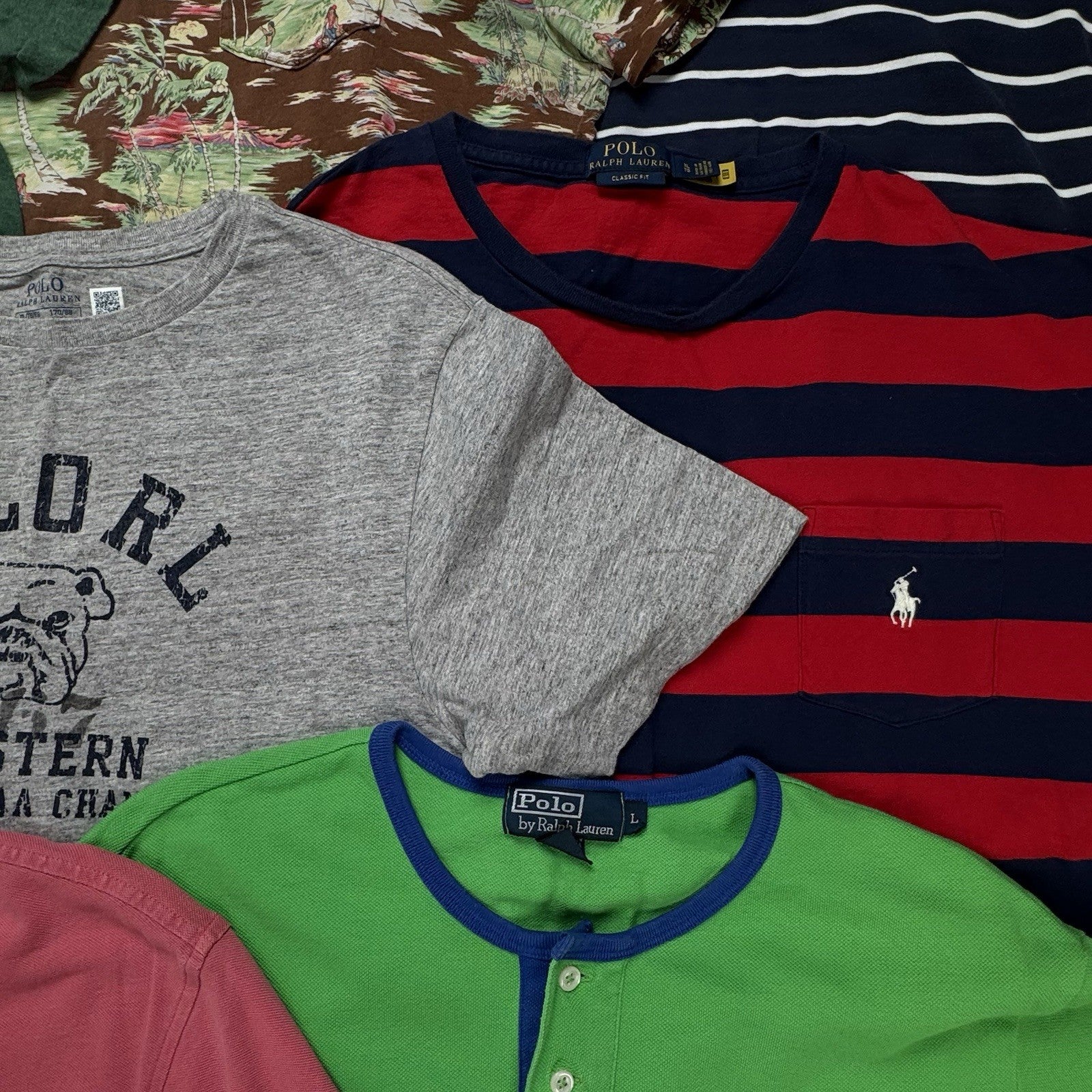 Lot of 10 Ralph Lauren Short Sleeve T-shirts & Henleys Wholesale Box S,M,L,XL
