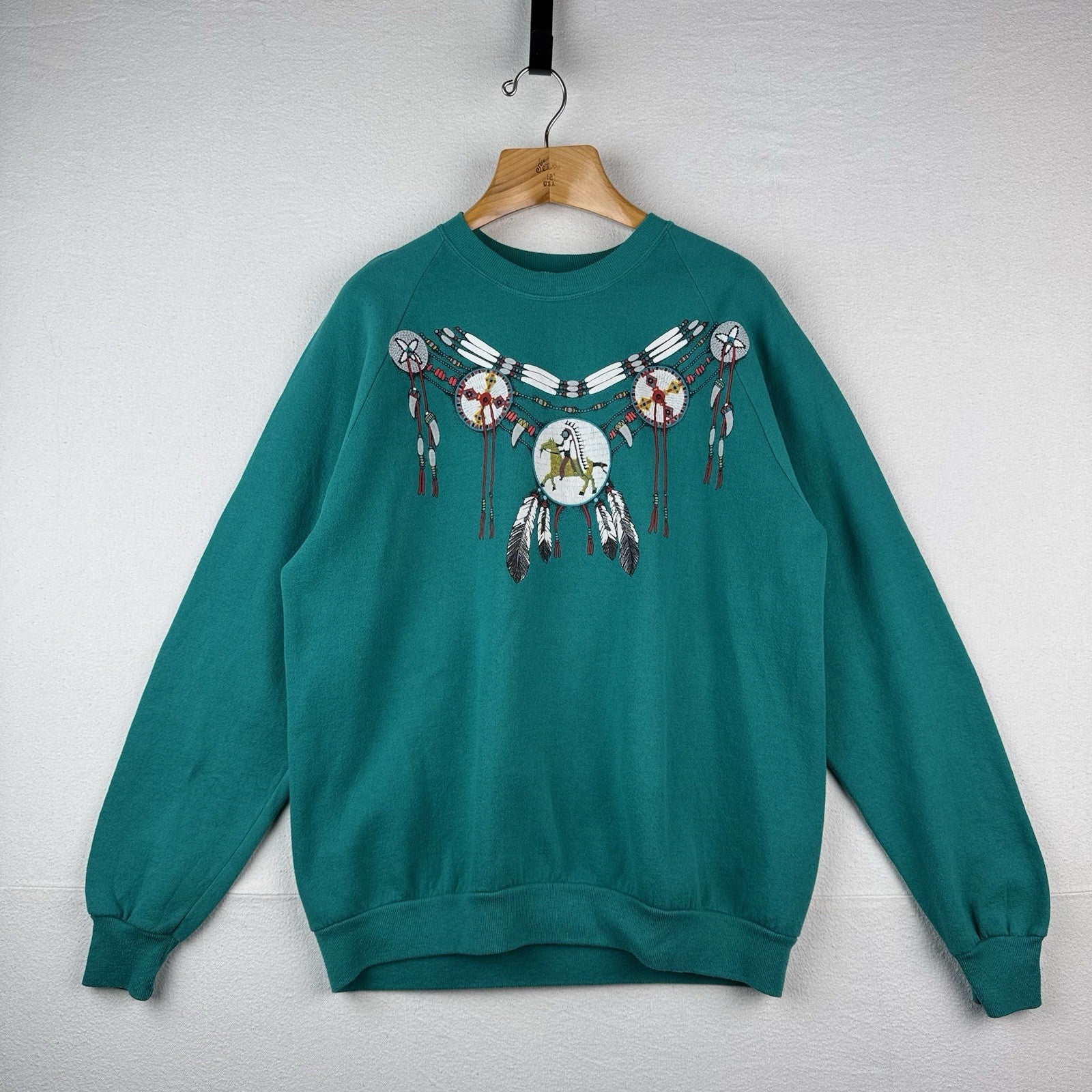 90’s Vintage Aztec Native Print Crewneck Sweatshirt Jerzees Size XL