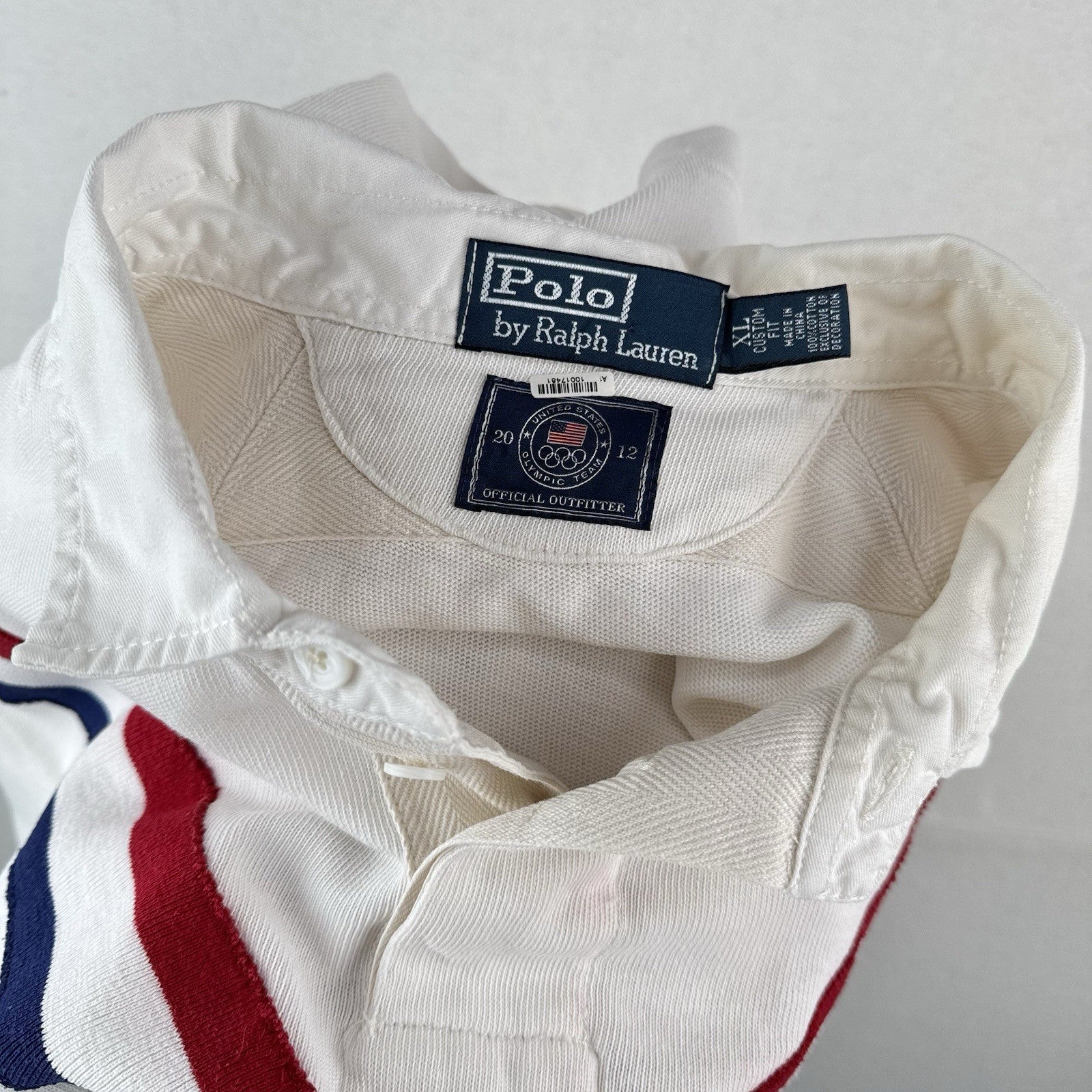 2012 Vtg Polo Ralph Lauren US Olympic Chevron Rugby Chariots Fire Custom Fit XL