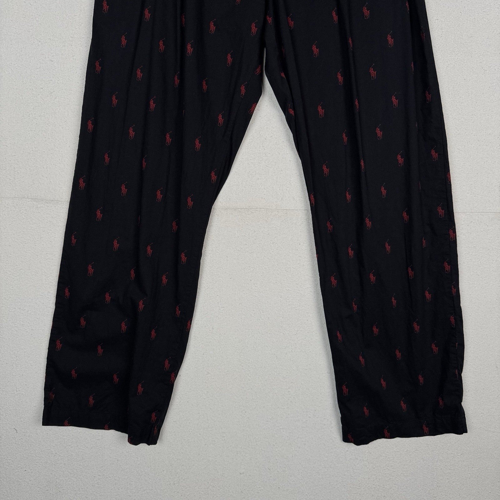 Polo Ralph Lauren Men’s Sleepwear Black Red Pony Pajama Lounge Pants Large L