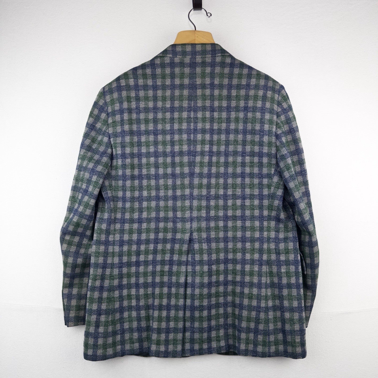70’s Vtg Izod Tartan Plaid Wool Sport Coat Blazer Jacket 40R Blue Green USA