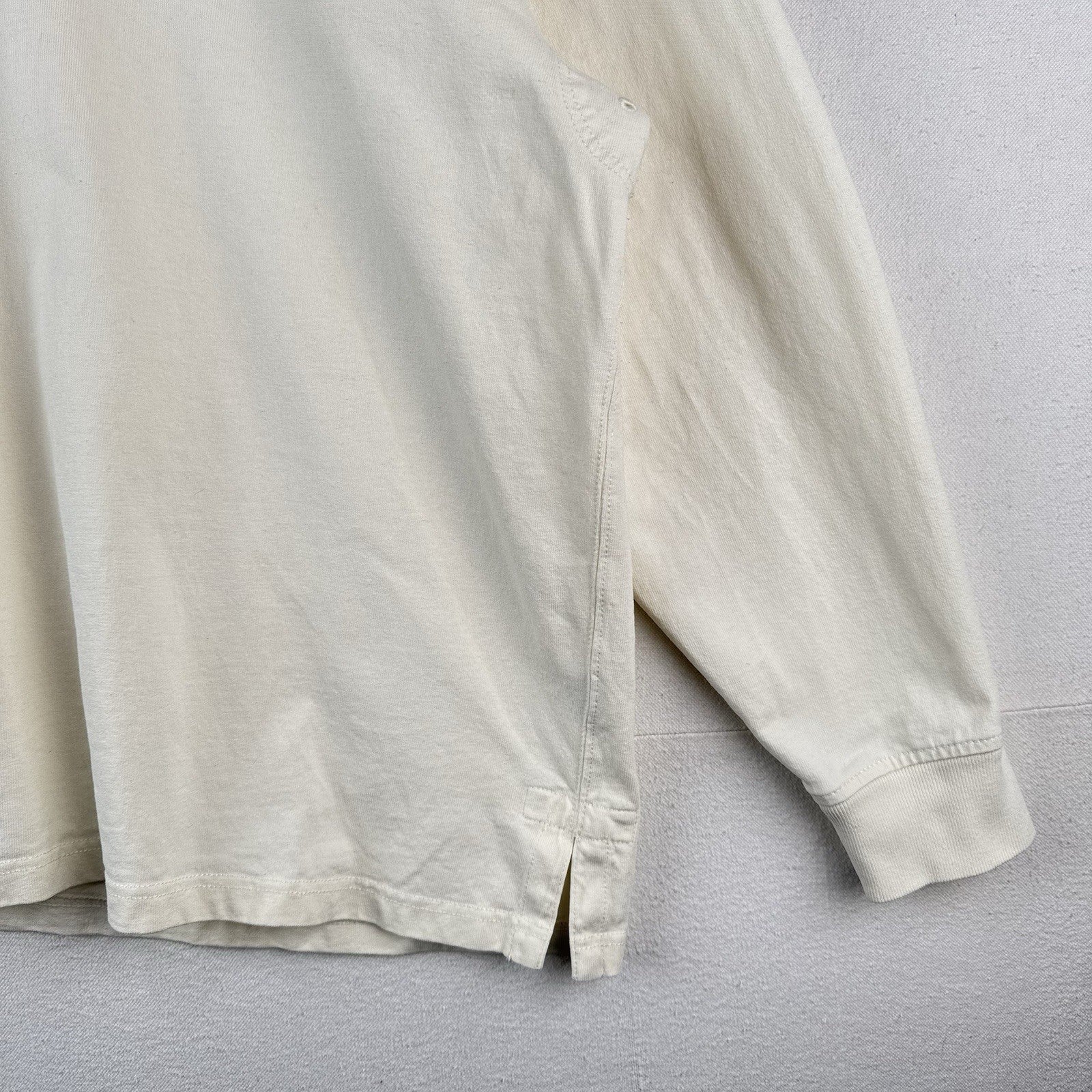 90s Vtg Polo Ralph Lauren Rugby Shirt 2XB Padded Shoulders/Elbows White *Read
