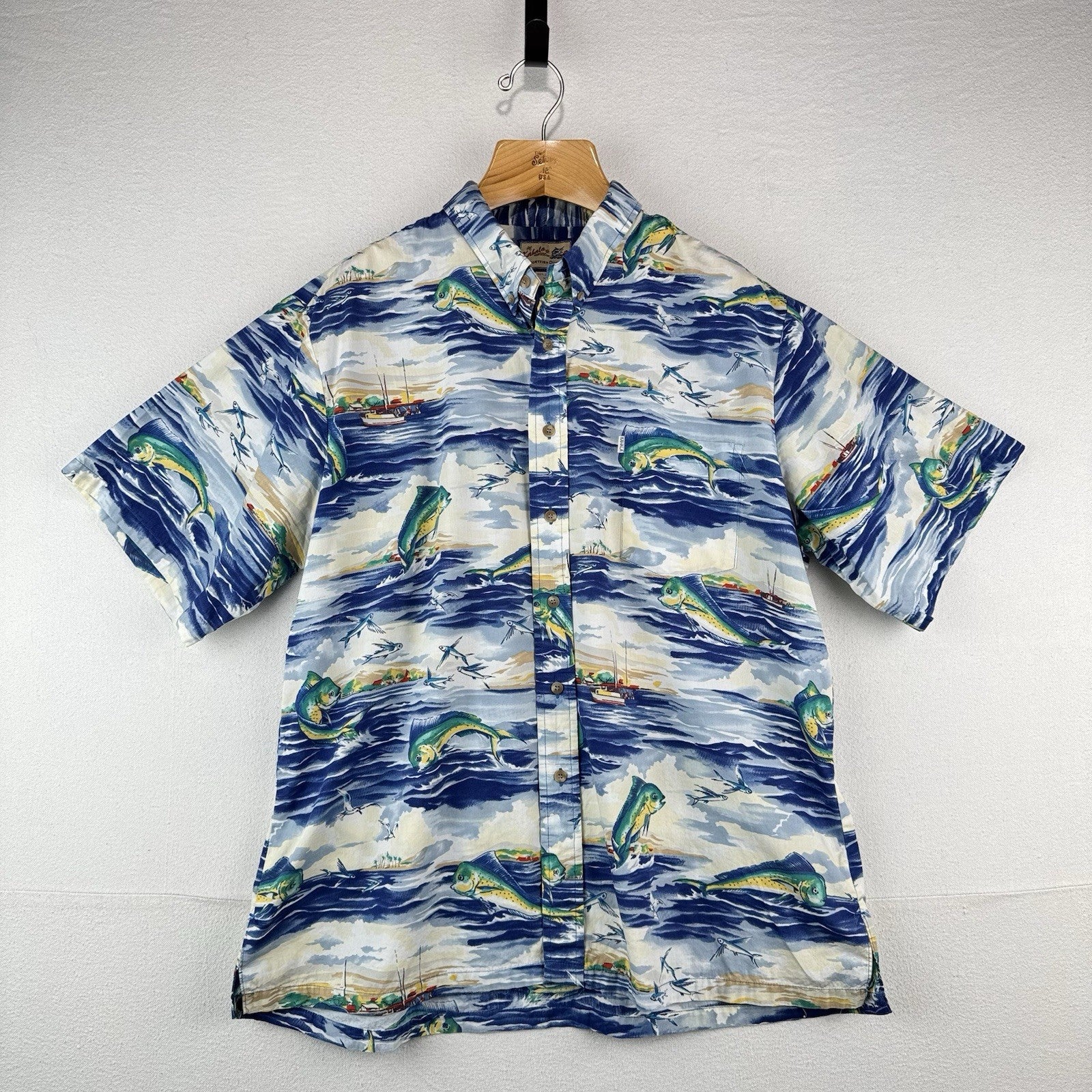 90’s Vtg Kahala Sportfish Marlin Hawaiian Short Shirt Sleeve Mens XL Made Hawaii