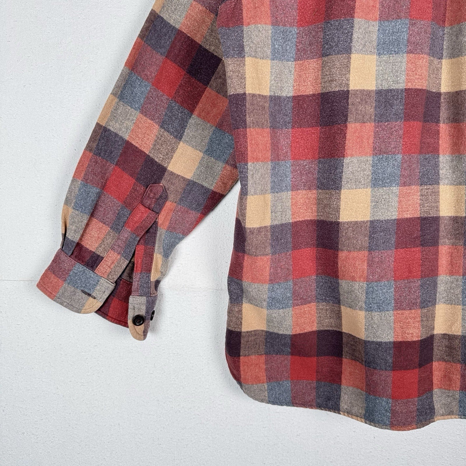 L.L. Bean Traditional Fit Chamois Flannel Shirt Men’s XL Apple Cinnamon Plaid