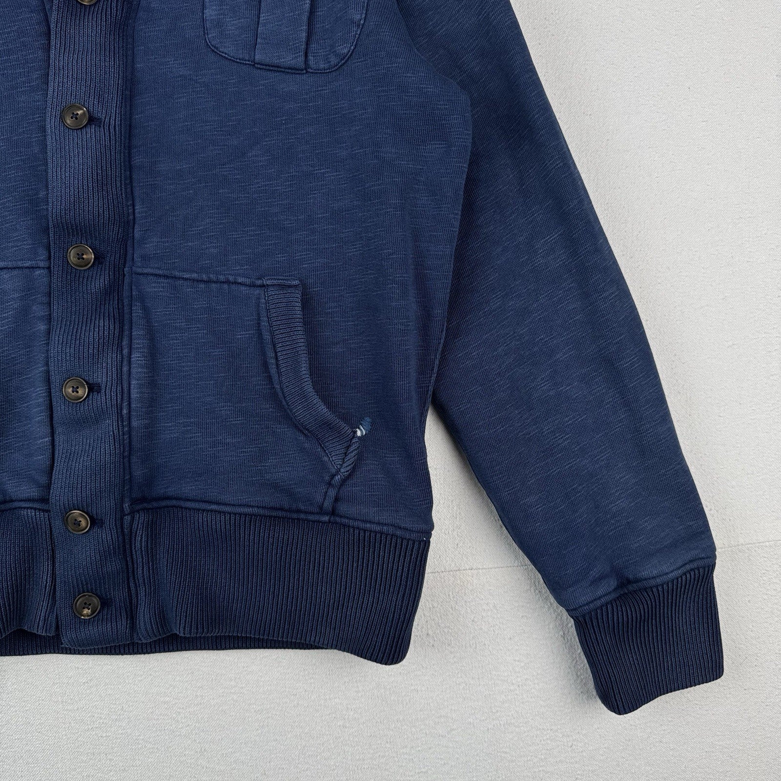 90’s Vtg Polo Ralph Lauren Shawl Collar Indigo Cardigan Cotton L Thermal Lining