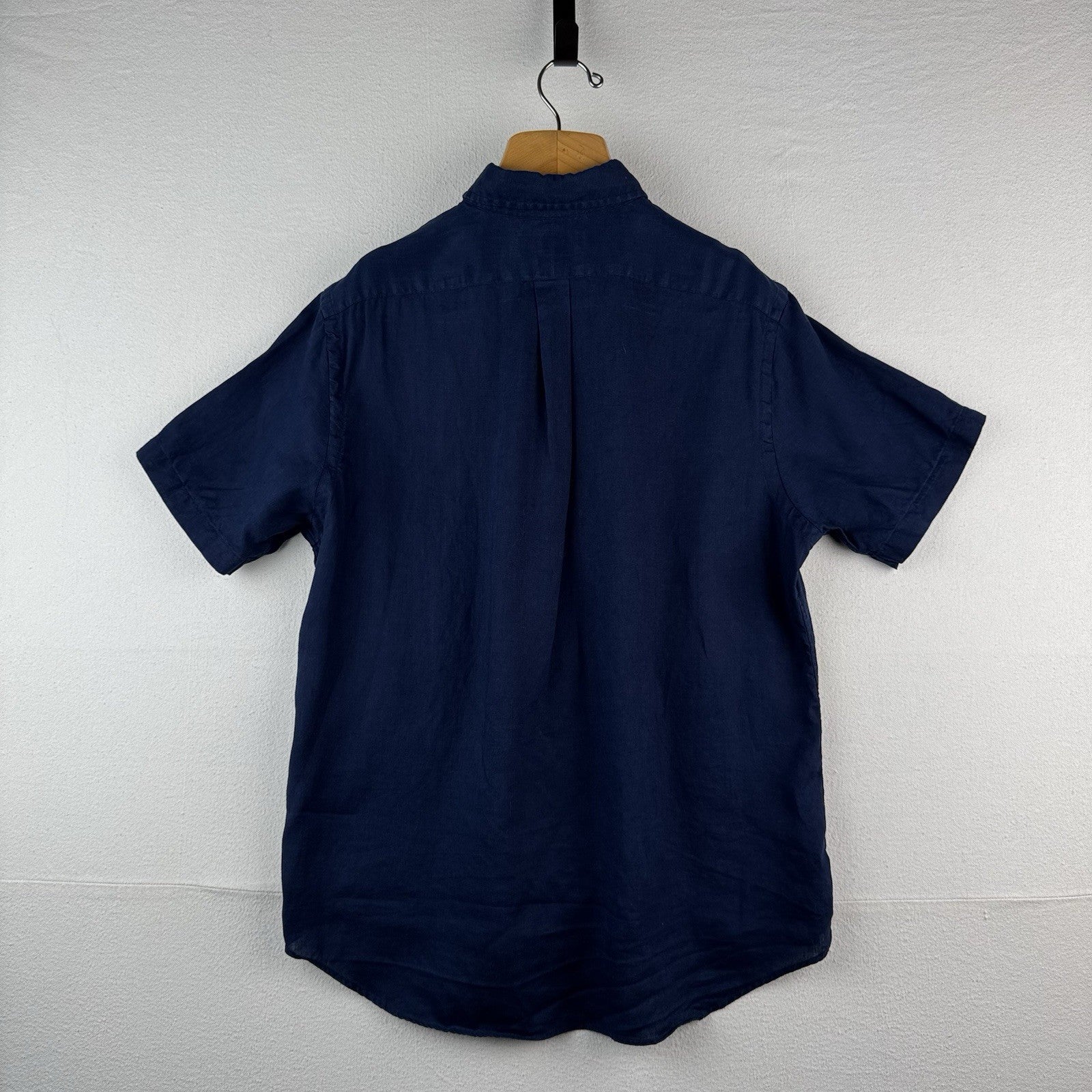 Polo Ralph Lauren Blue Men’s Large Linen Button Up Shirt Short Sleeve