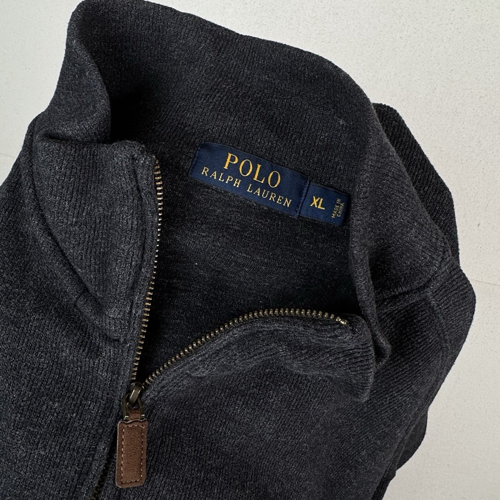 Polo Ralph Lauren Sweater 1/4 Zip Mens XL XLarge Gray Pullover Soft Touch