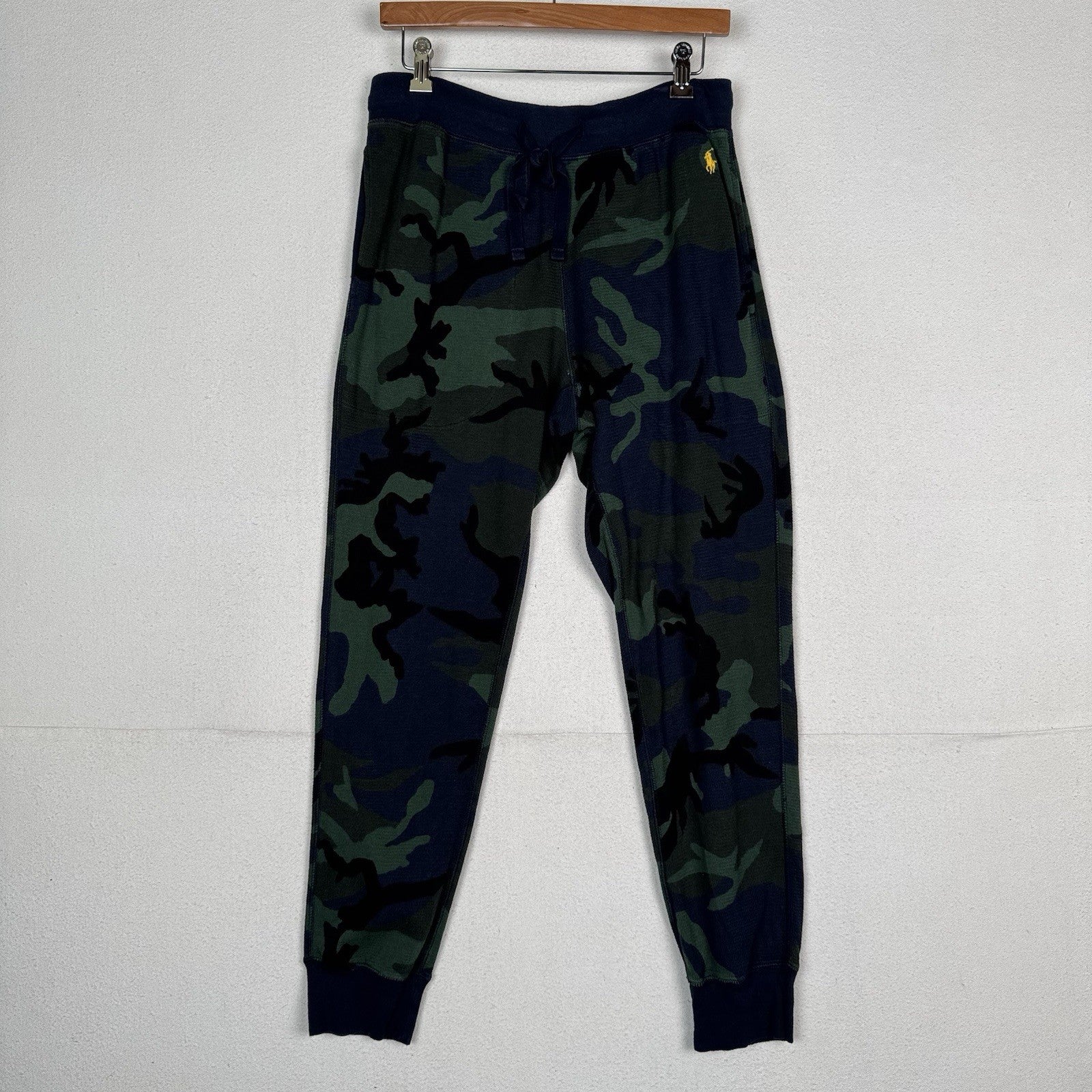 Polo Ralph Lauren Men's Navy Camo Waffle Knit Thermal Sleep Jogger Pants Large L