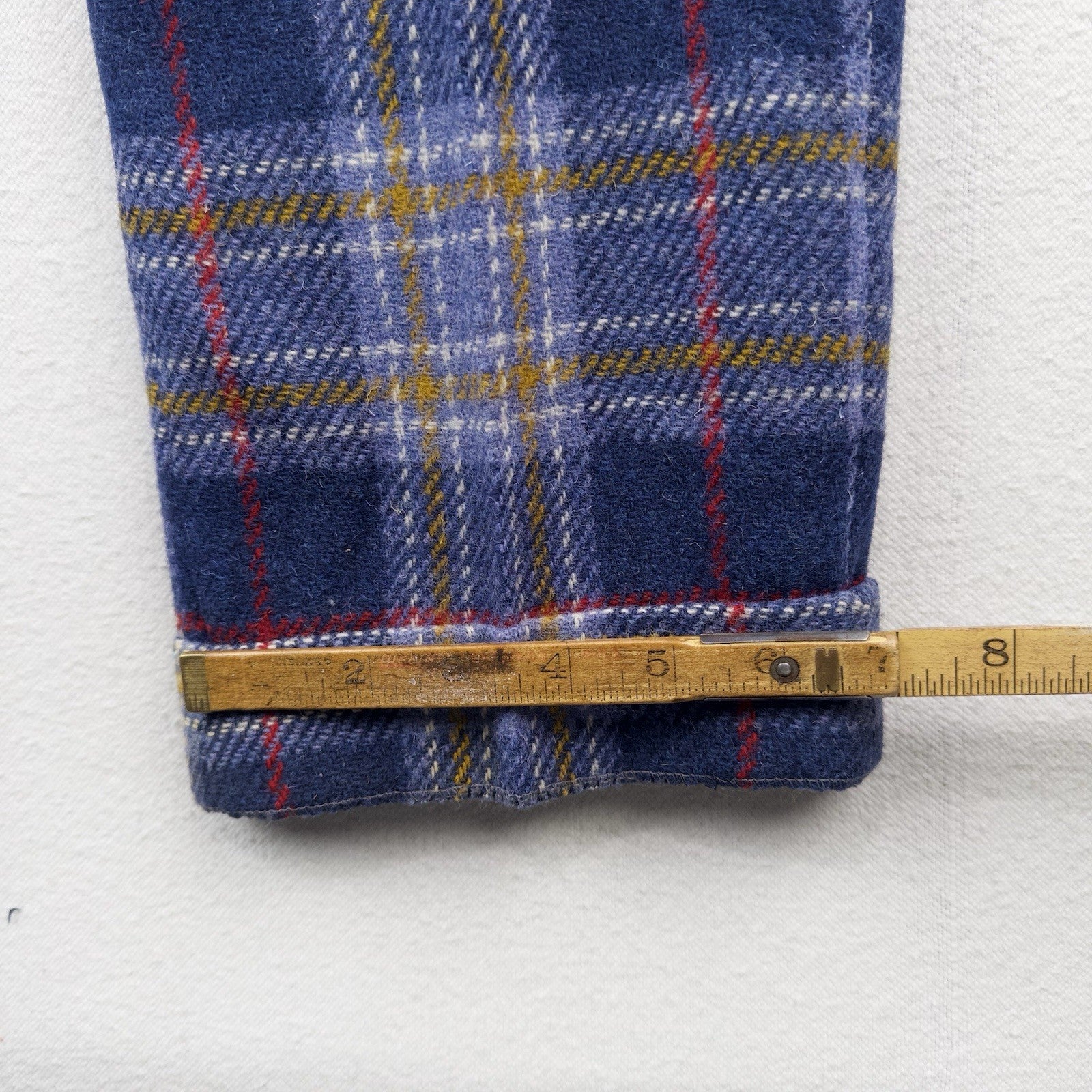 Valentini Bergdorf Goodman Blue Tartan Plaid Wool Trousers Men’s 30x33 Pants 50