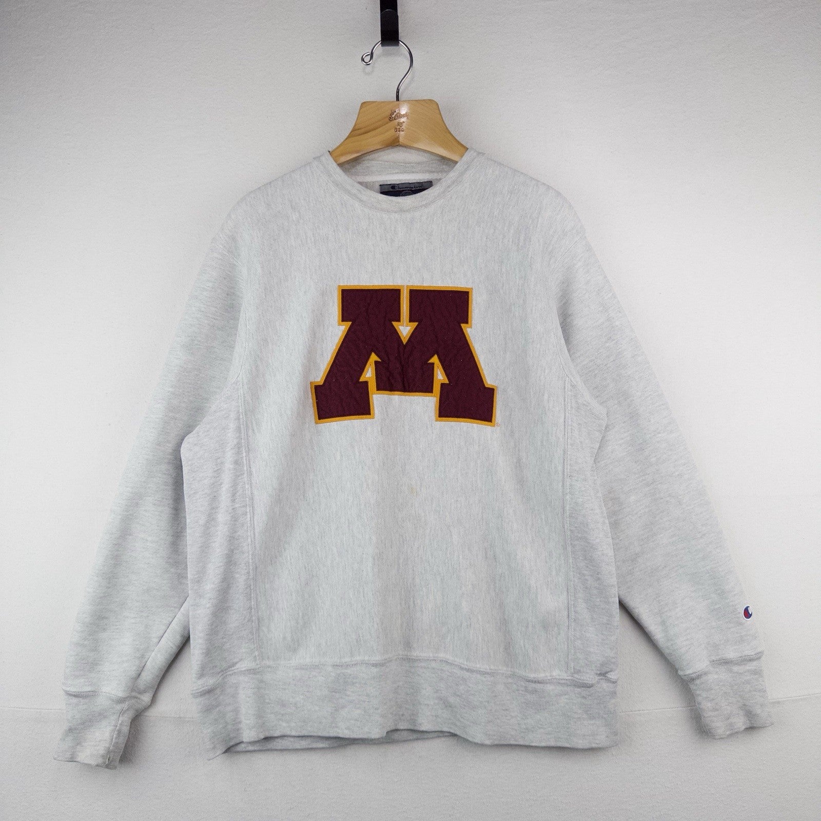 90’s Vtg Champion University Of Minnesota Reverse Weave Gray Crew Sweatshirt M
