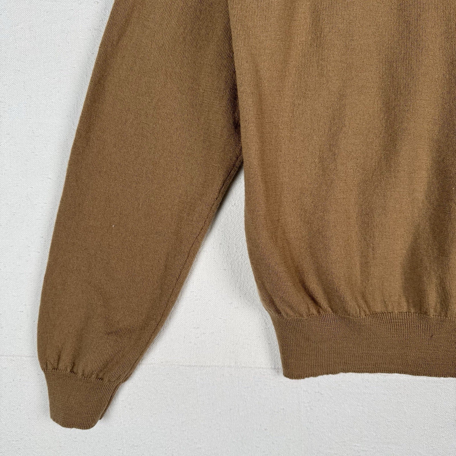 Polo Ralph Lauren Men’s XL Merino Wool Polo Sweater Camel Brown *Read
