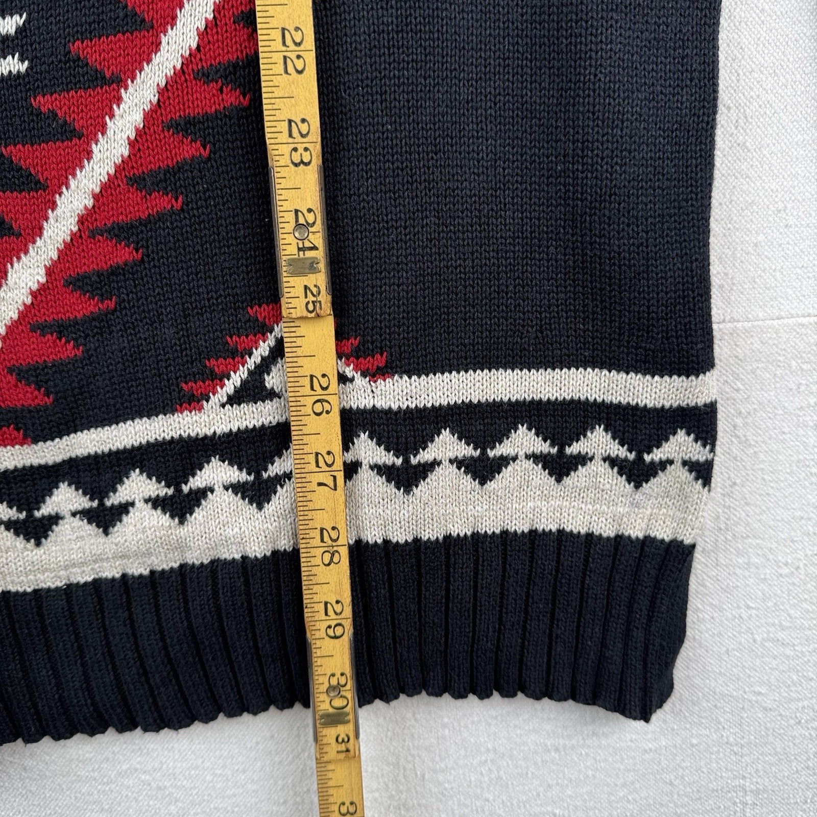 Ralph Lauren Women’s Large Blue Red Southwestern Geometric Tunic Sweater Cotton