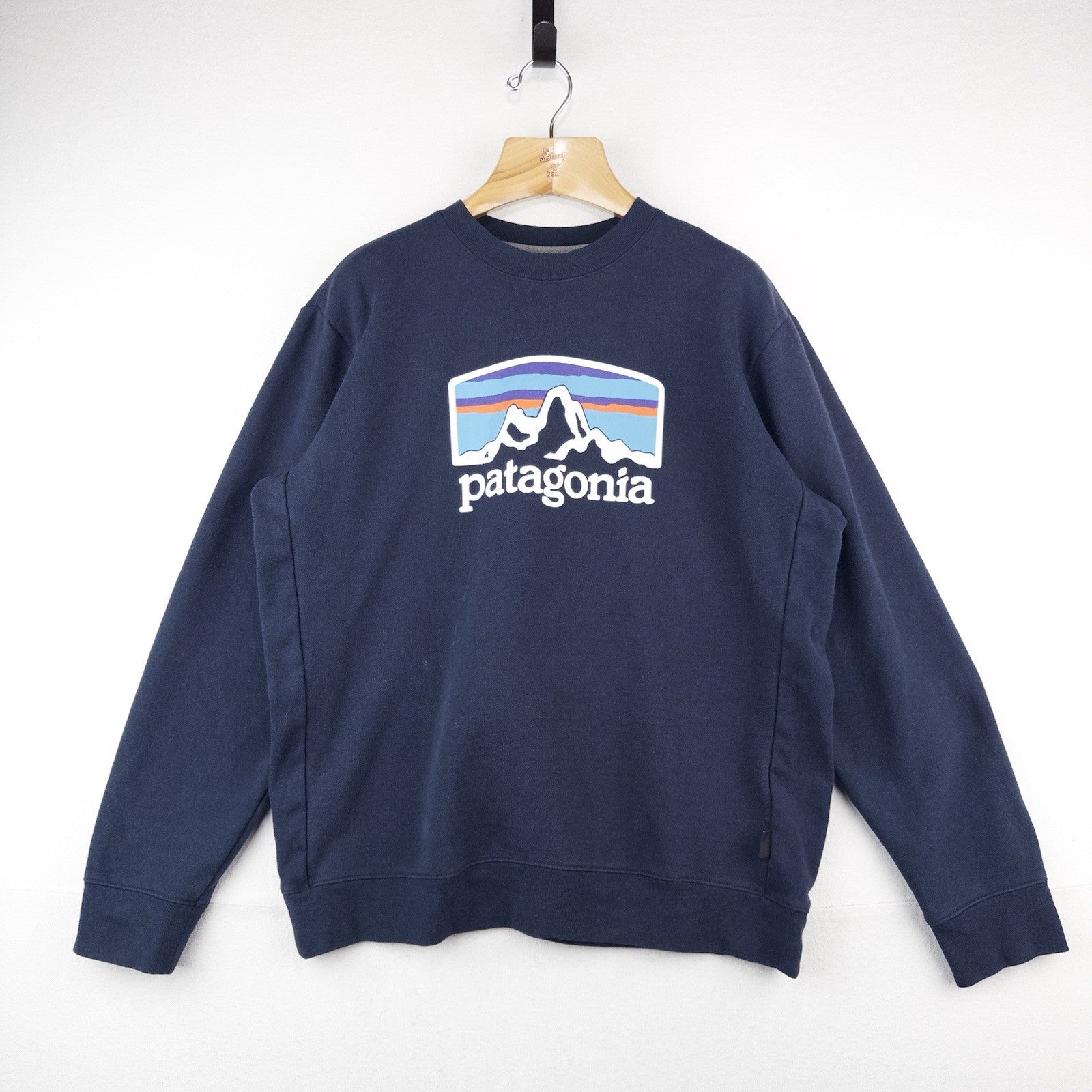 Patagonia Men’s Large Fitz Roy Horizons Uprisal Crew Sweatshirt Blue