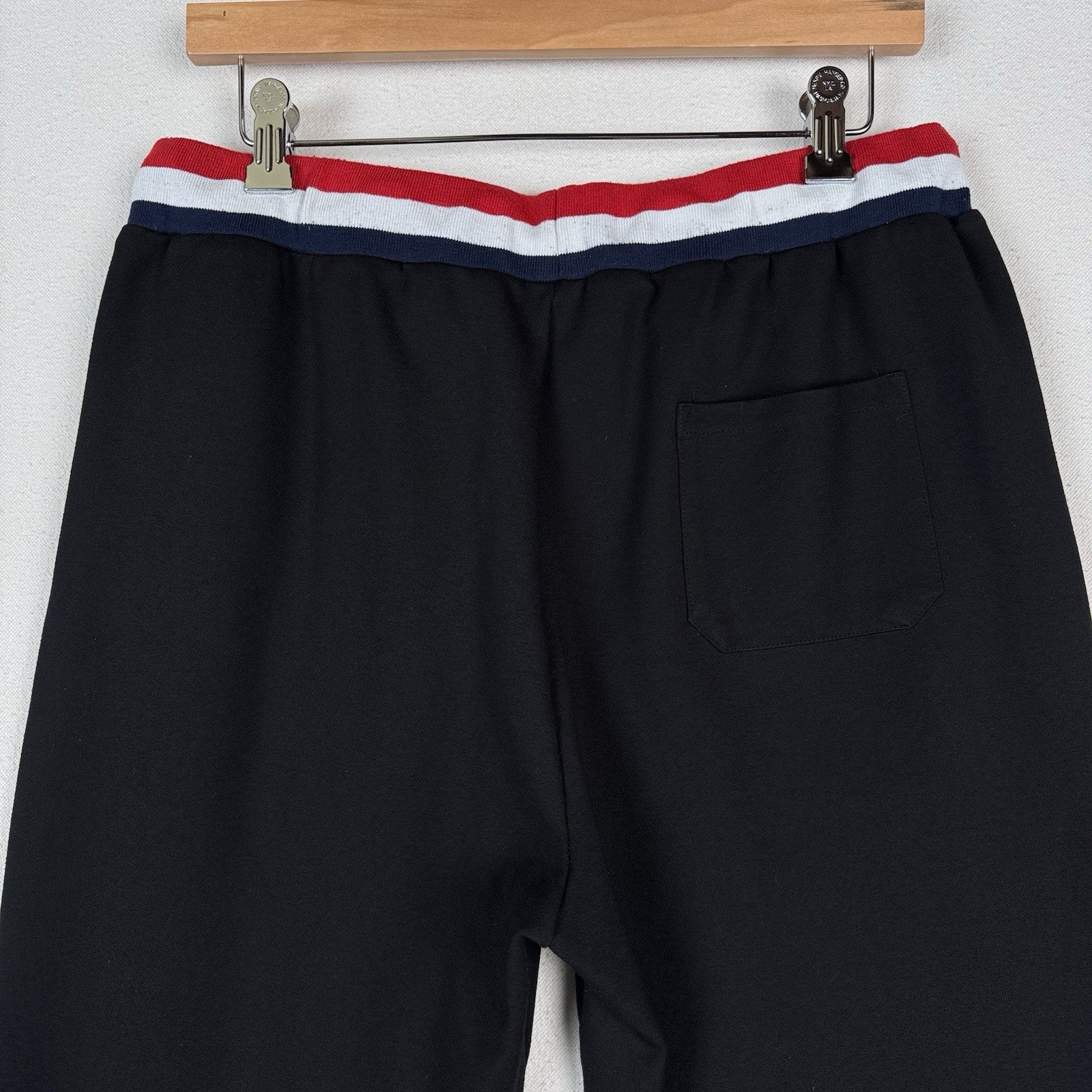 Moncler Logo Jogger Pants Black Tricolor Stripes  XS/S - 26” Inseam/32” Waist*
