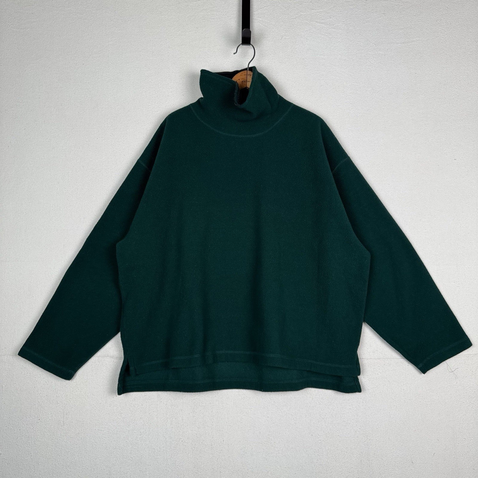 Vintage J Crew Oarsman Green Pullover Fleece Thermal Lined Mockneck Mens XL USA