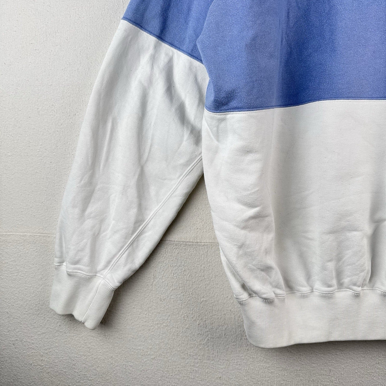 90’s Vtg Polo Ralph Lauren Men L Color Block Sweatshirt Blue White French Terry