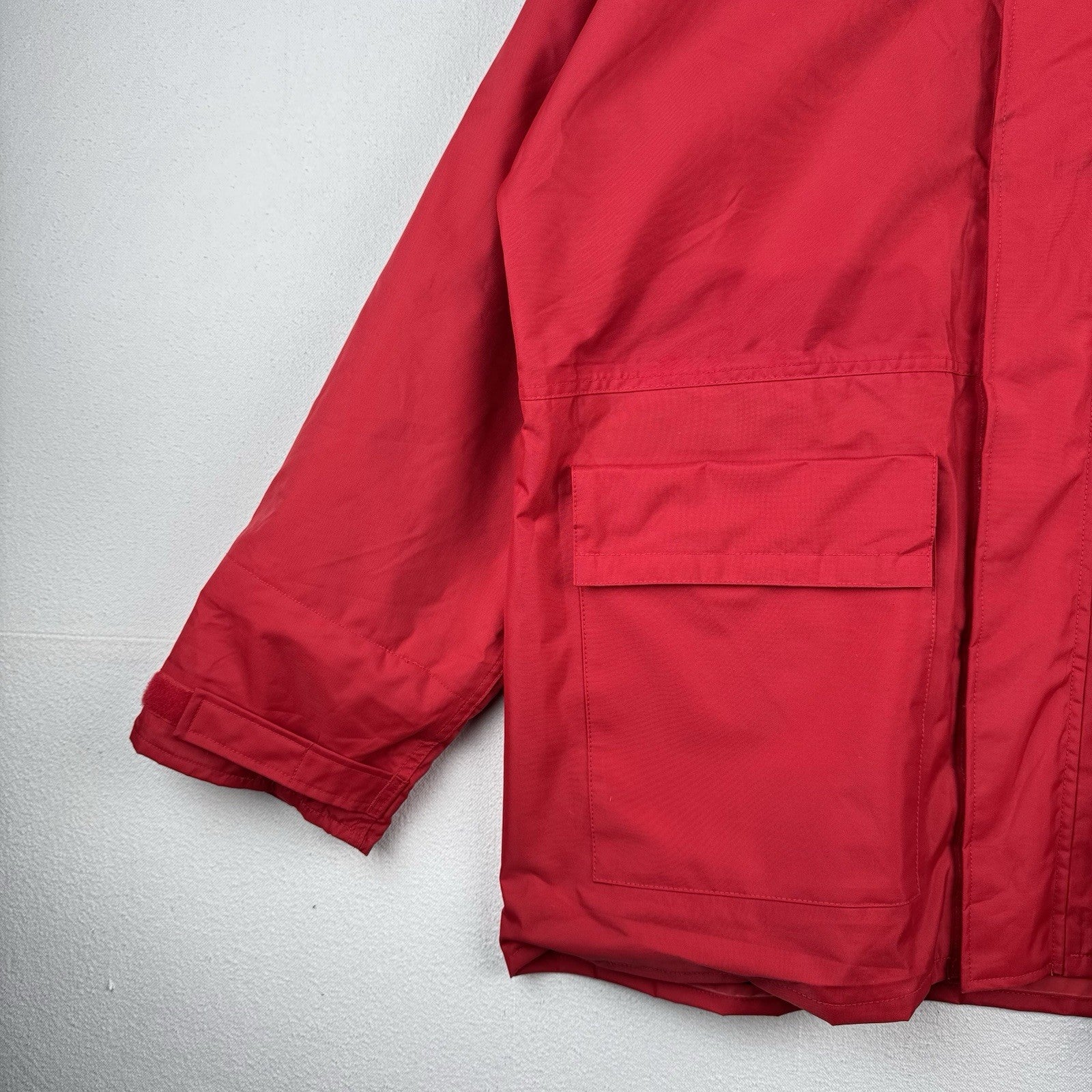 Vtg Sea Gear North Sea Fishing Jacket Mens L  Red Zip Hooded 41118 Raincoat