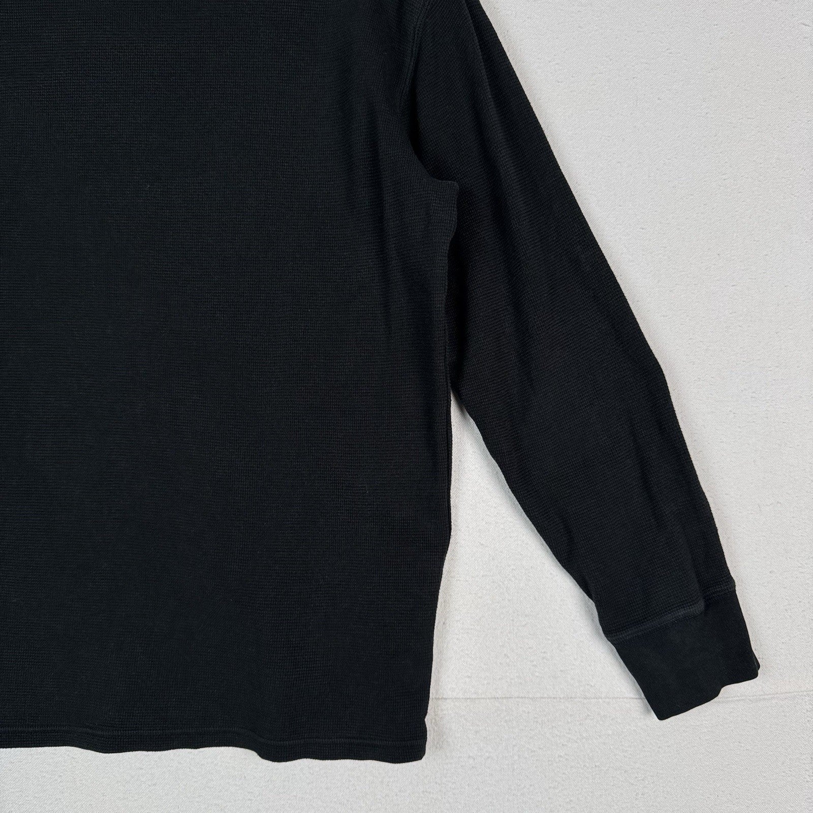 Polo Ralph Lauren Men's Large Thermal Shirt Waffle Knit Black Sleepwear