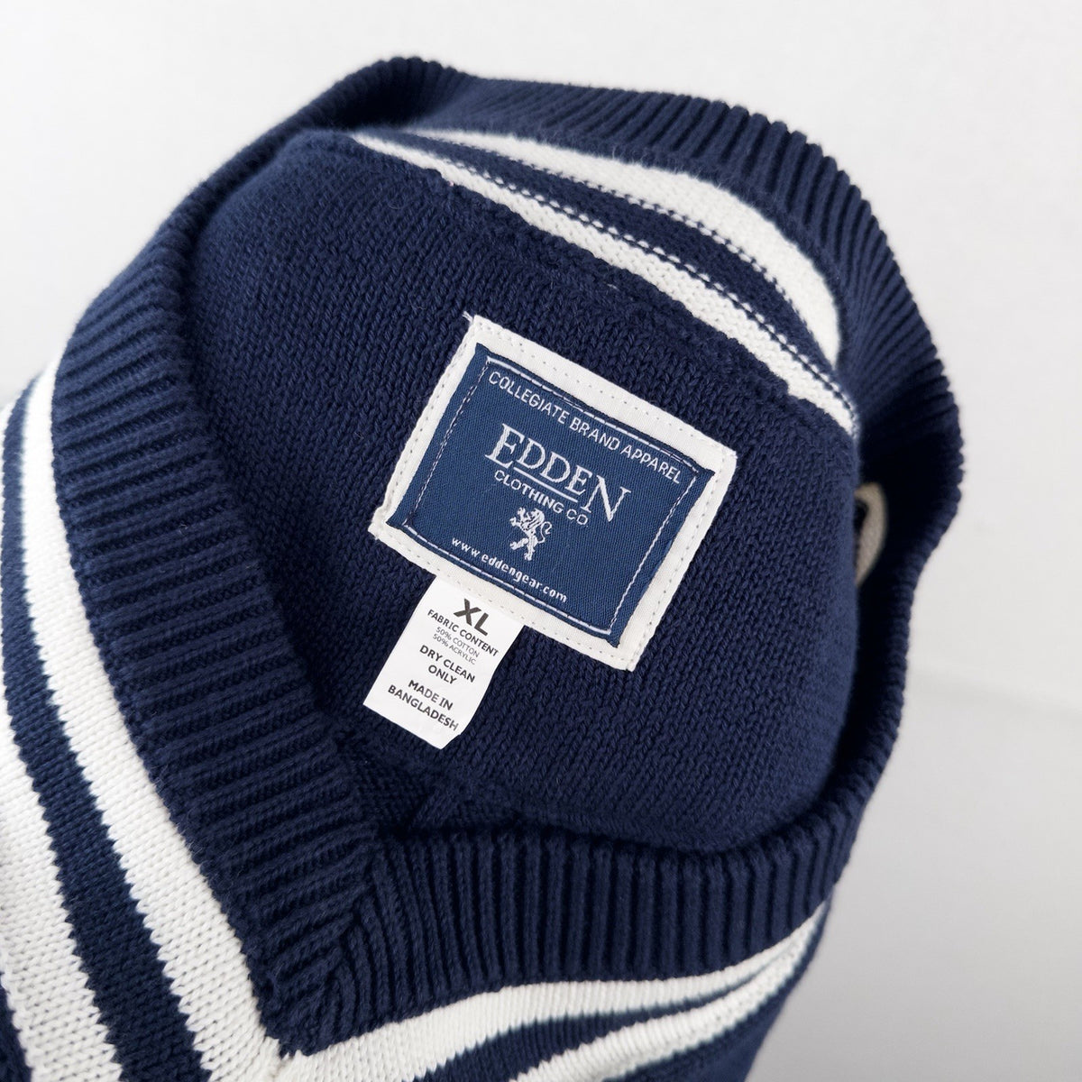 Howard University Cricket Tennis V-Neck Patch Cable Knit Sweater Blue XL HBCU