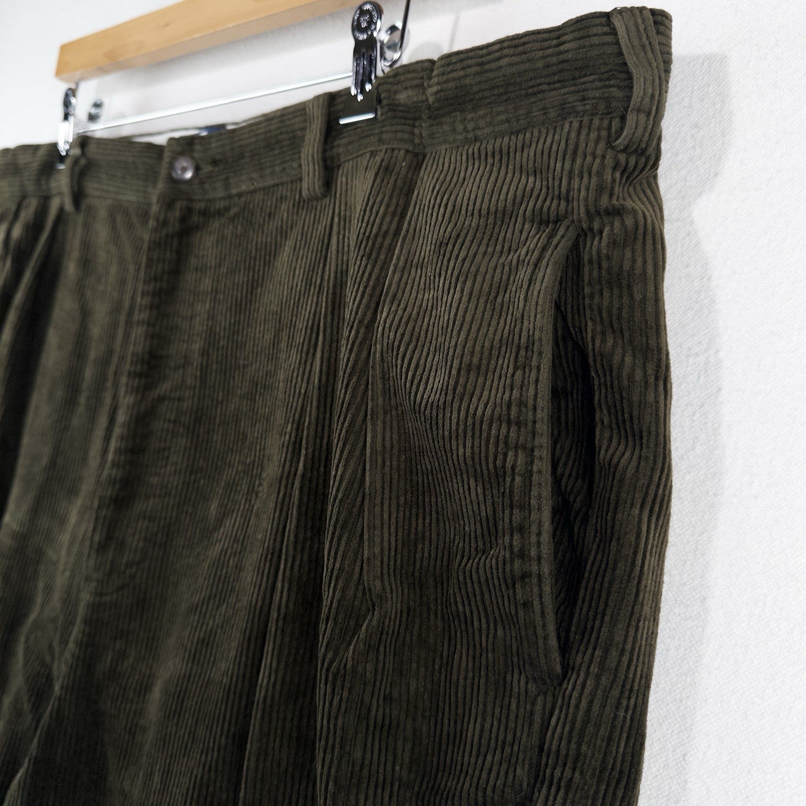 90’s Vtg Polo Ralph Lauren Corduroy Andrew Pant Mens 44x30 Olive Green Wide Wale