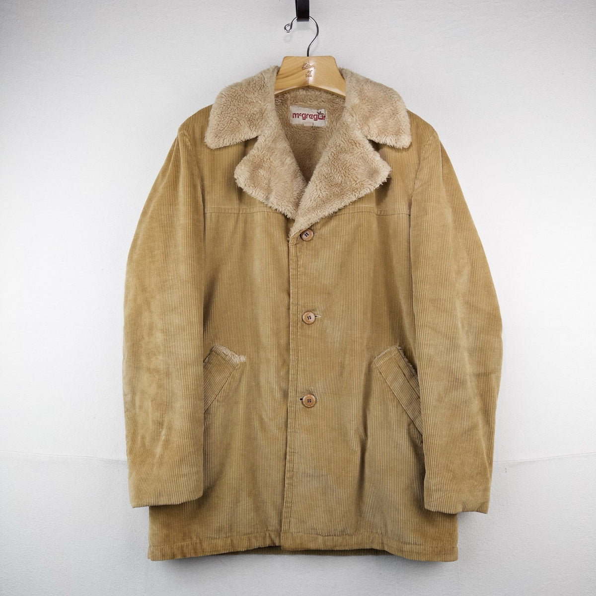 70’s Vtg Mcgregor Corduroy Sherpa Ranch Car Coat Men’s 42 Long Camel Brown