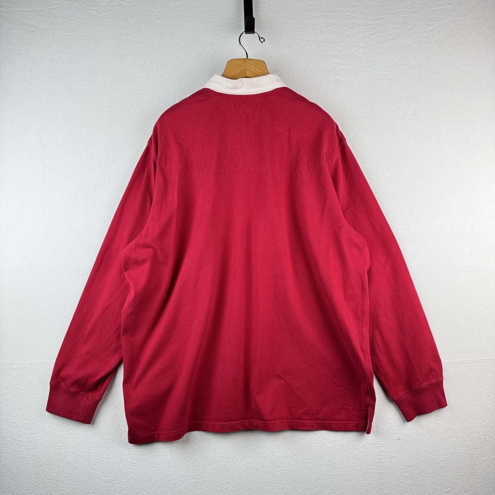 90’s Vintage Polo Ralph Lauren Rugby Men’s 2XL Red Green Pony Quilted Shoulders