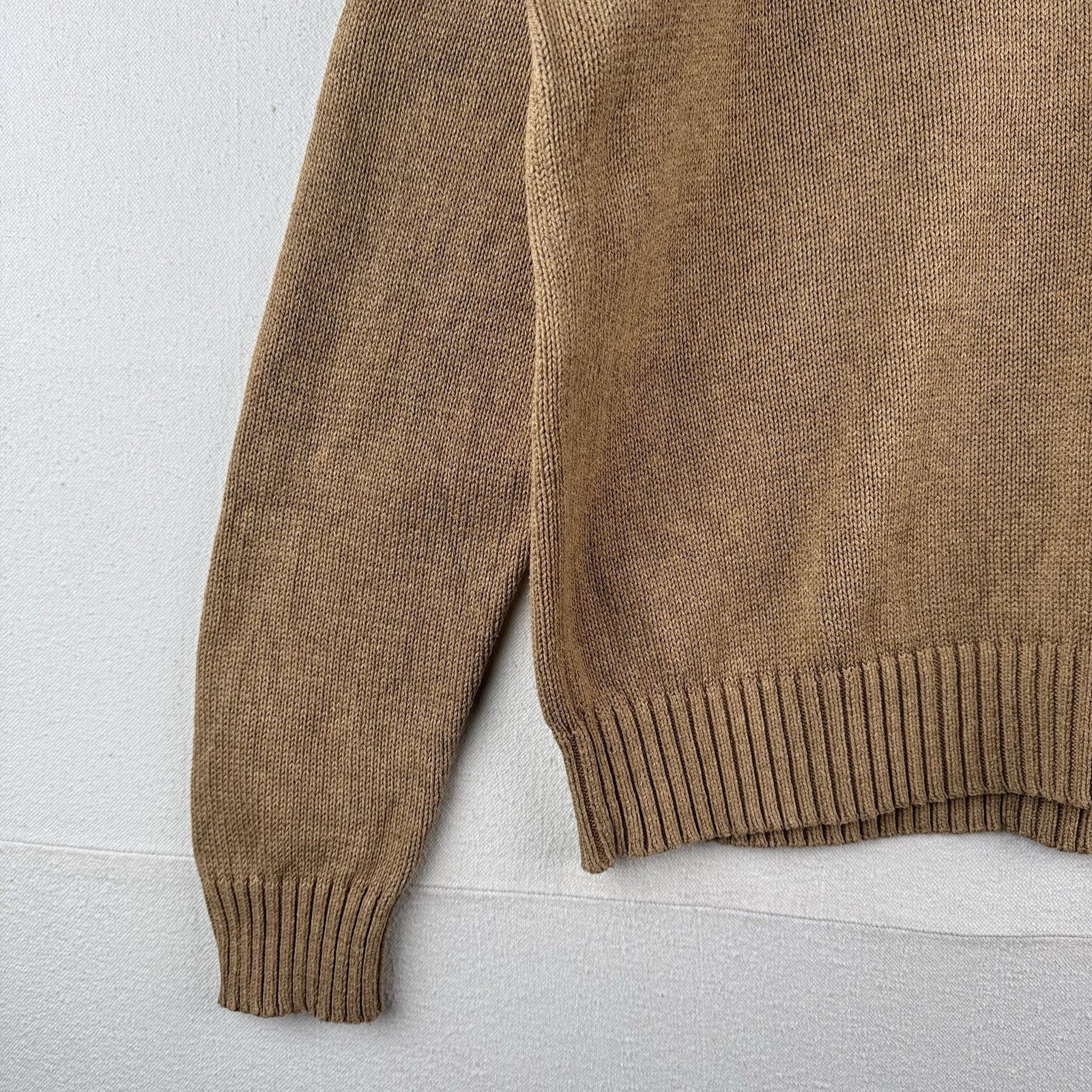 Vintage Polo Ralph Lauren Mens XL Crew Neck Sweater 100% Pima Cotton Beige *Read
