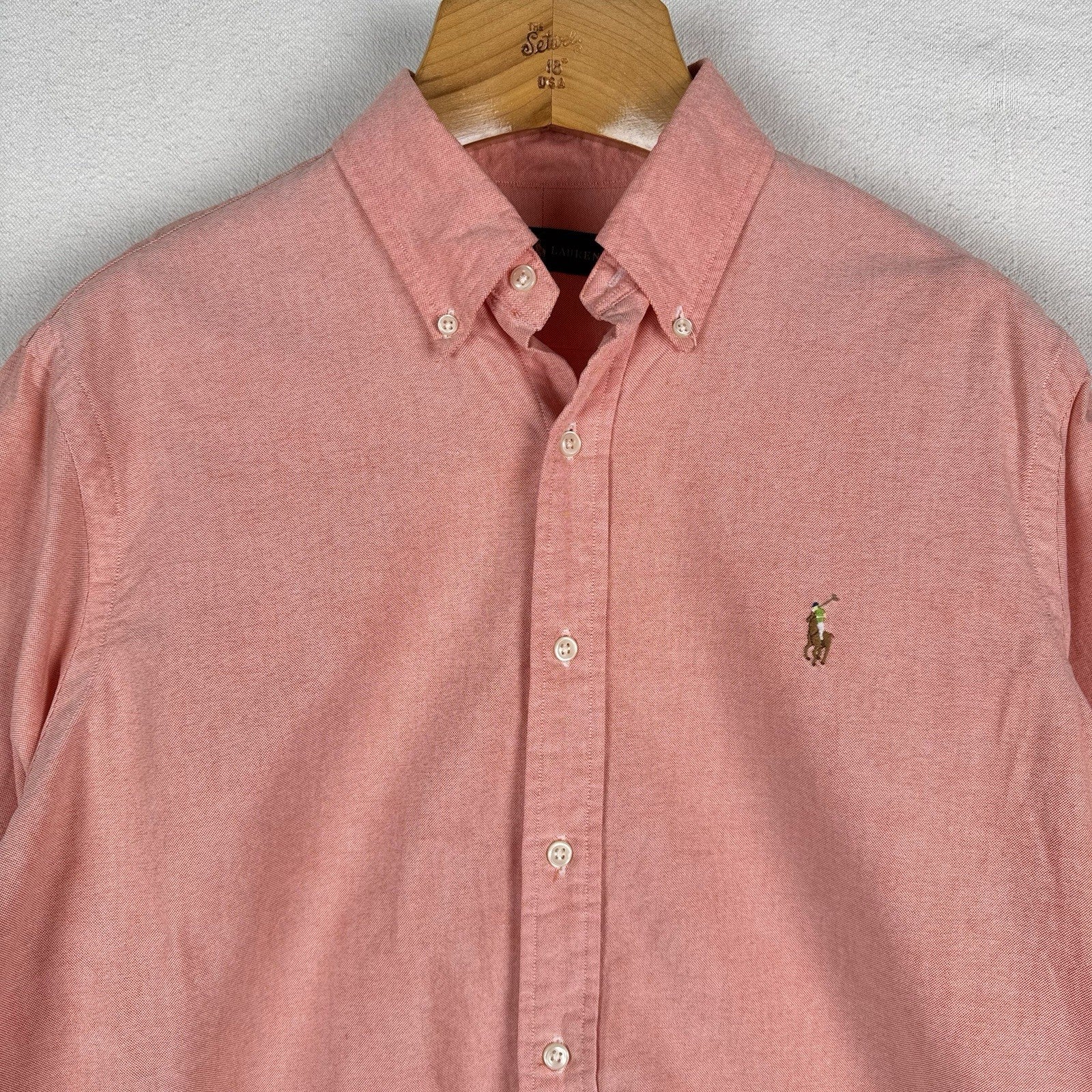 Ralph Lauren Long Sleeve Men’s Large Button Down Shirt Peach