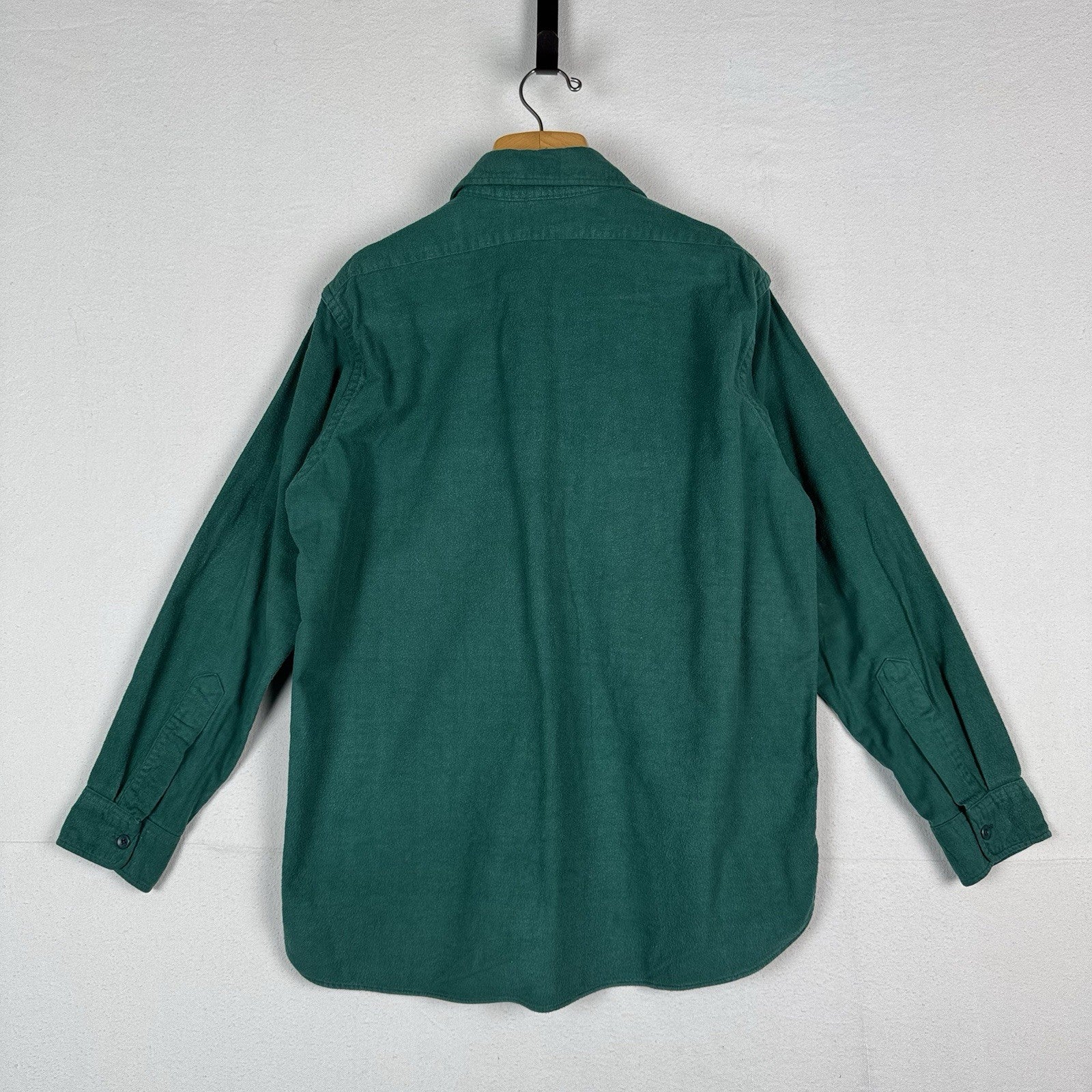 Vintage L.L. Bean Vintage Men’s Large L (16.5) Chamois Shirt Green Heavy Flannel