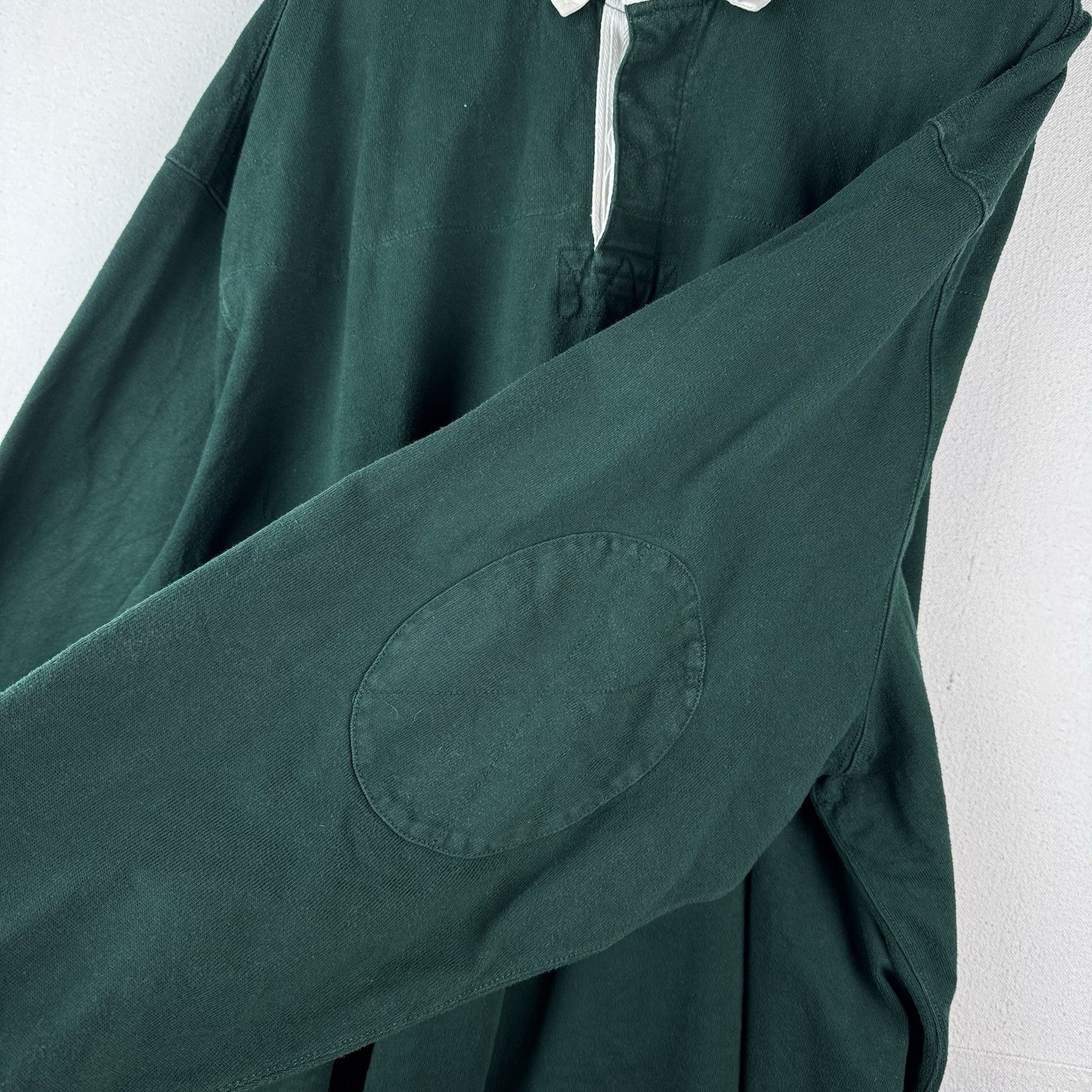 90’s Vtg Polo Ralph Lauren Men’s 6XB Green Quilted Rugby Elbow Patches