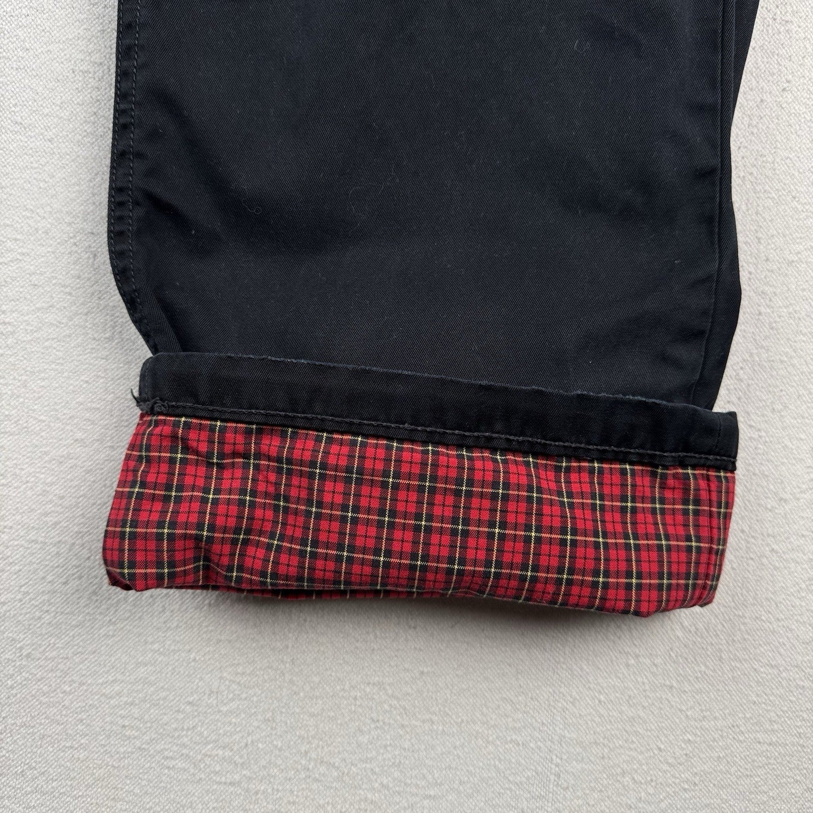 Vintage Polo Ralph Lauren Men’s 38x32 Black Lined Chino Pants Red Plaid
