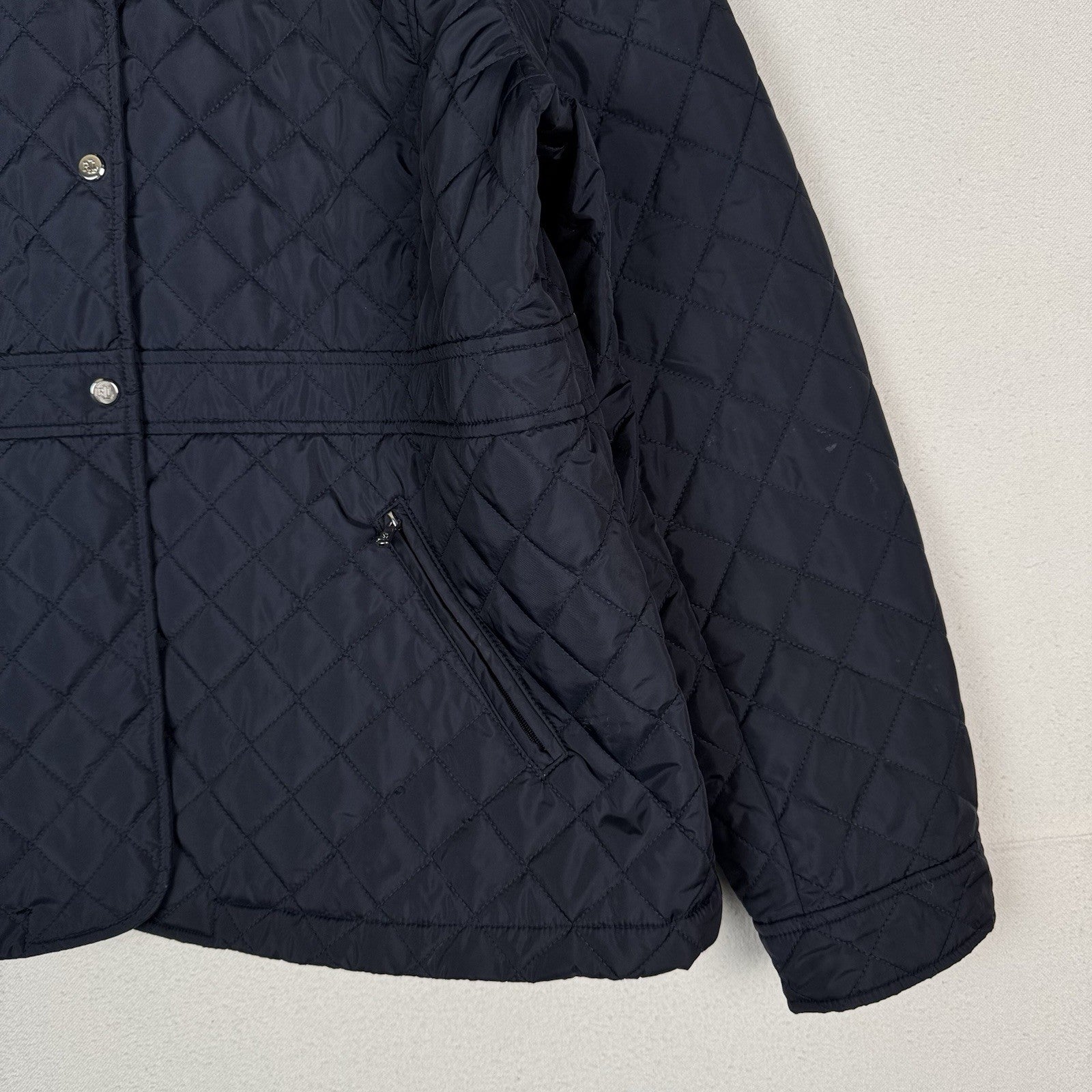 Lauren Ralph Lauren Women's Diamond Quilted Barn Jacket 2XL Black